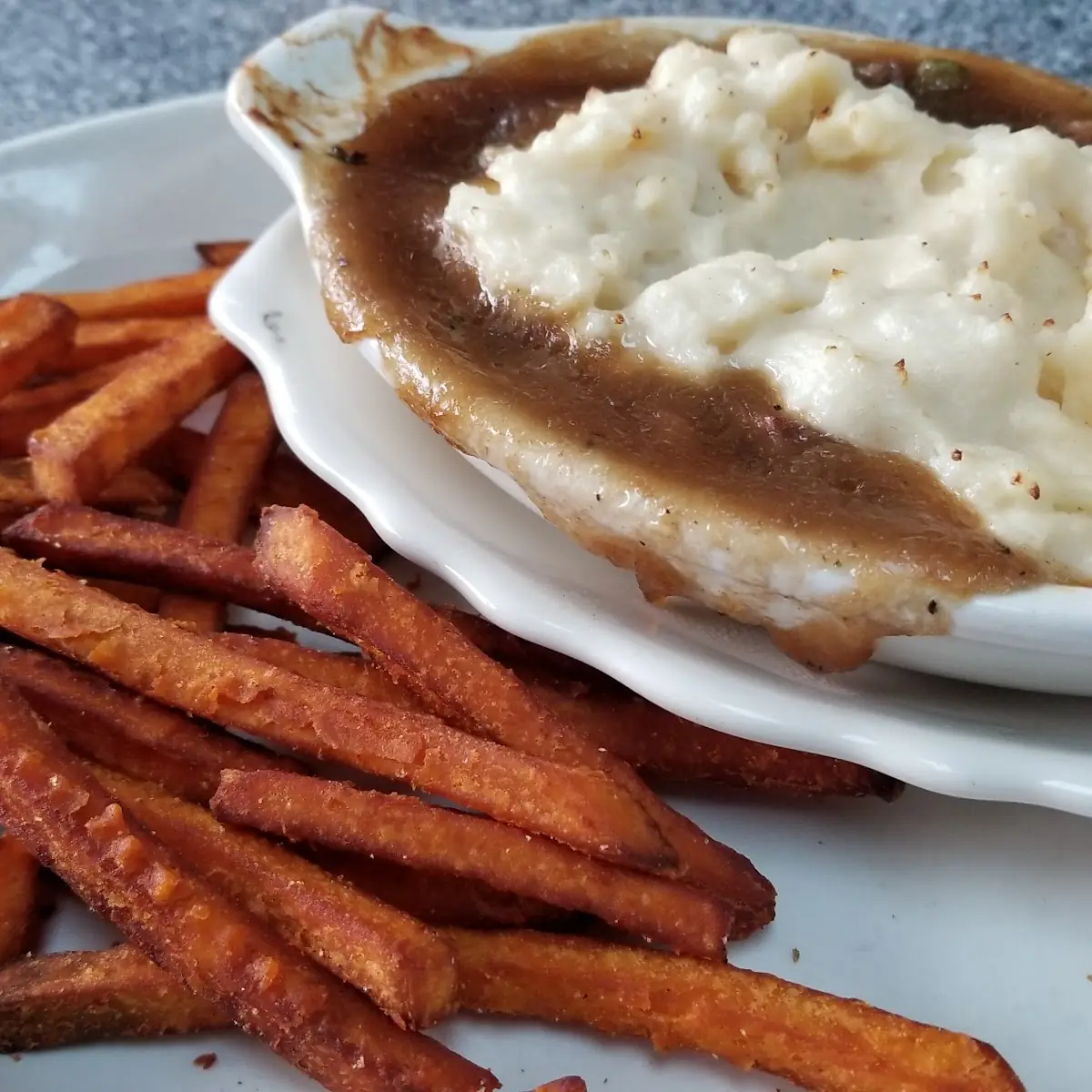 Beef Shepherd's Pie with Sweet Potato Fries