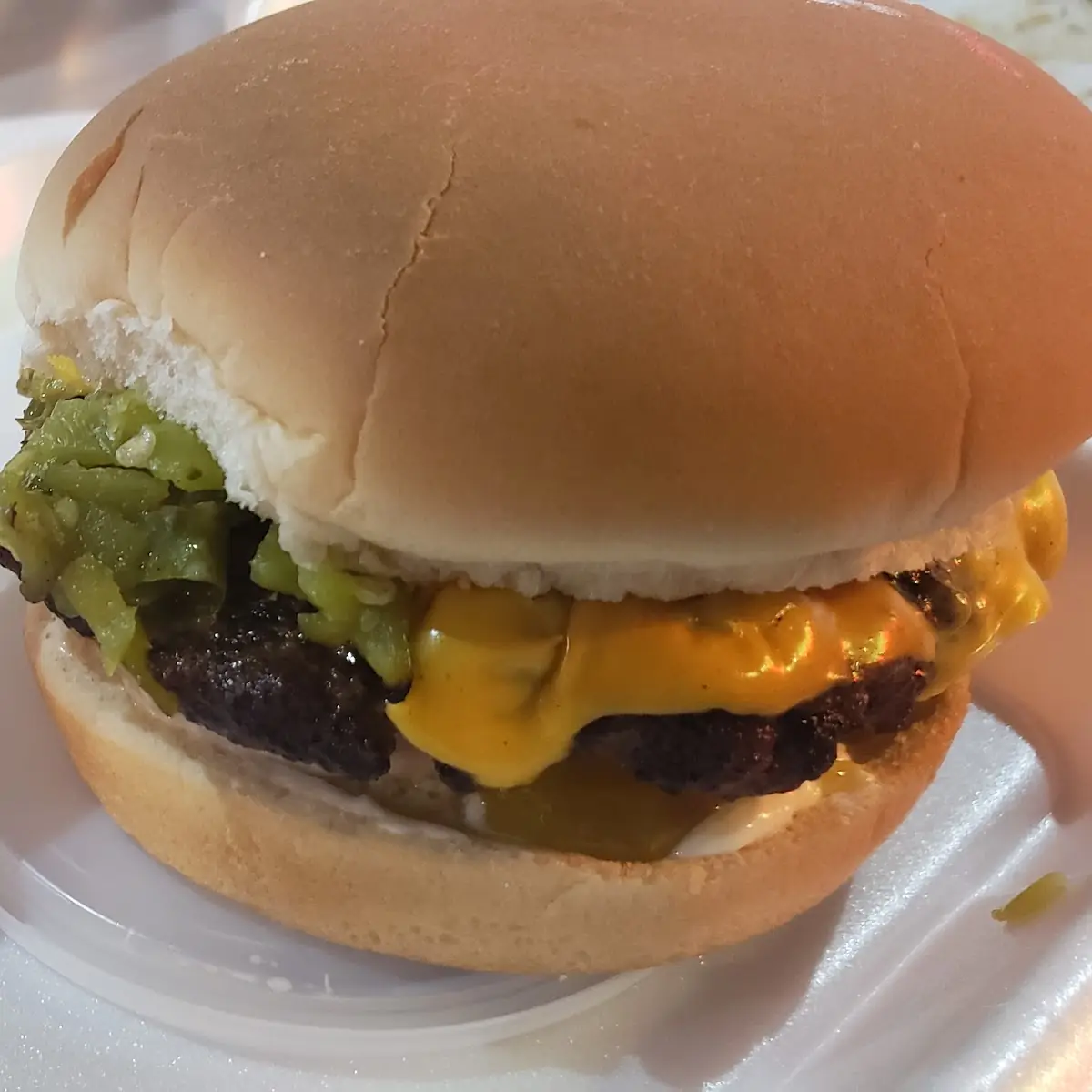 Hatch Green Chile Cheese Burger