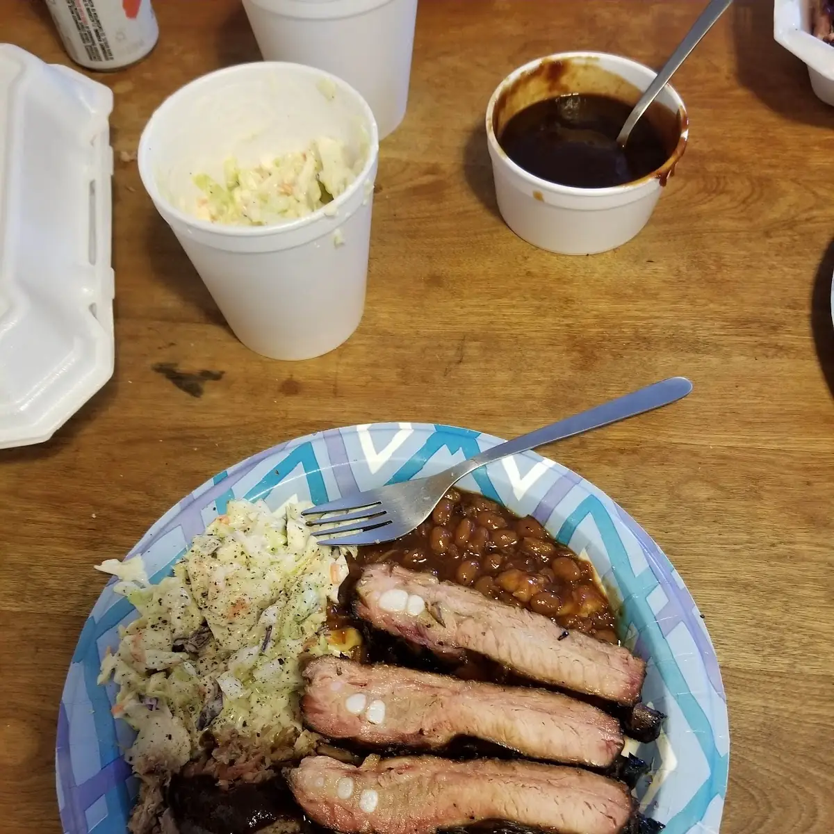 Ribs Beans and Coleslaw