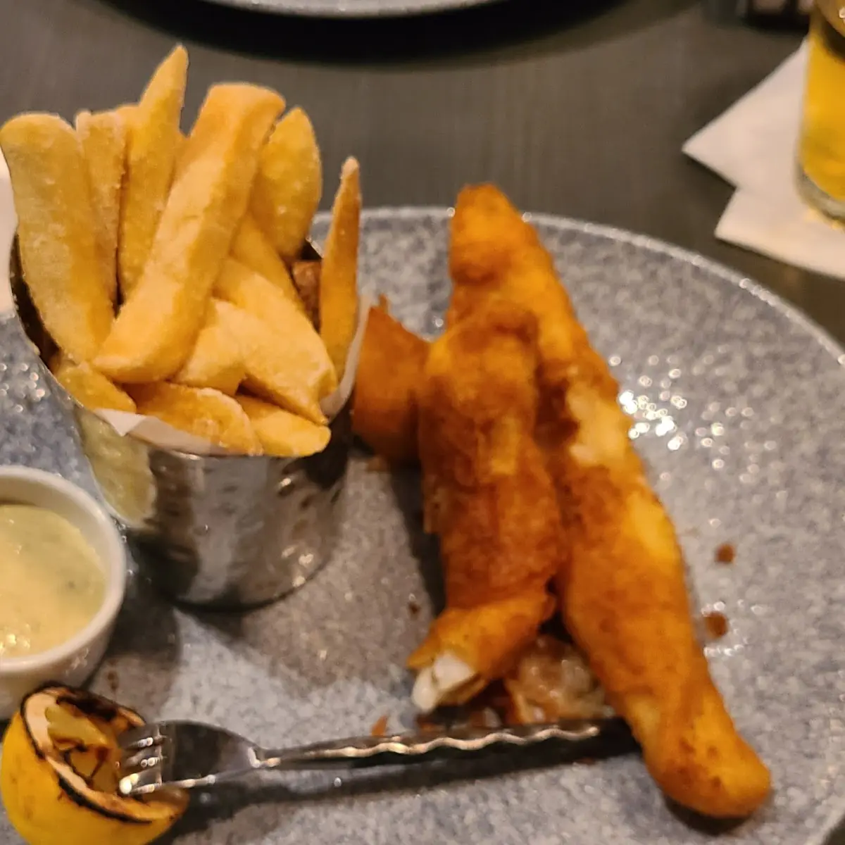 Fish & Chips with House-Made Vinegar Chips and Lemon-Caper Tartar Sauce