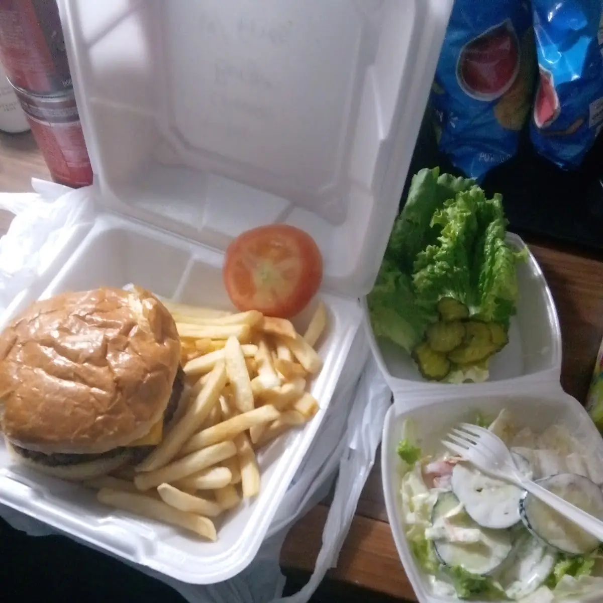 Double Cheese Burger and Fries