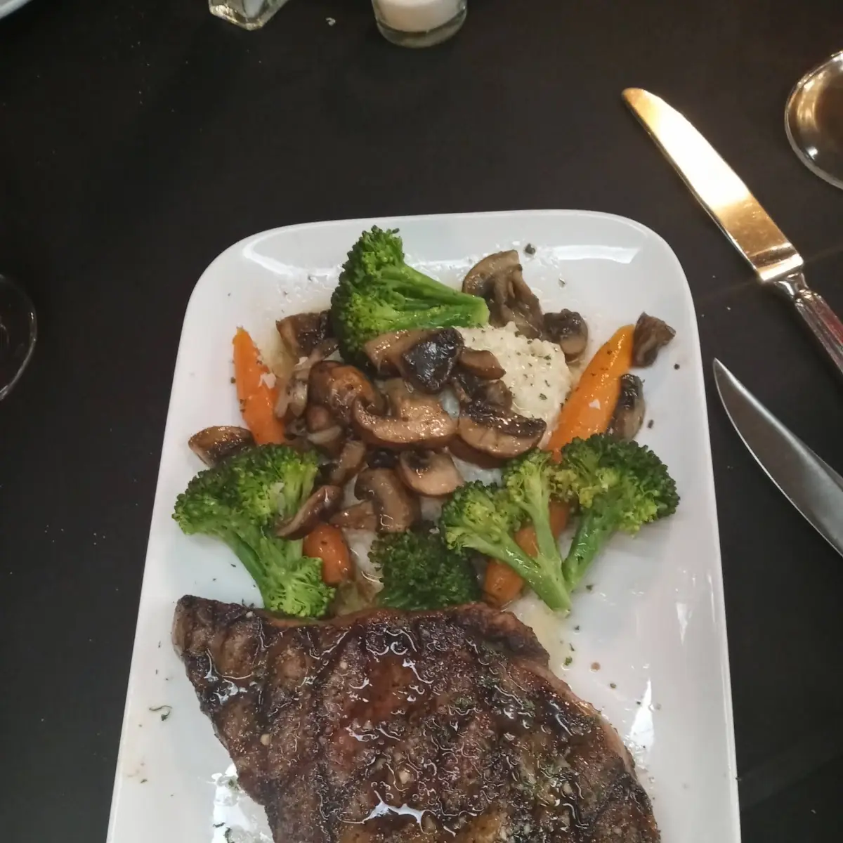 Rib Eye w Mushroom Risotto
