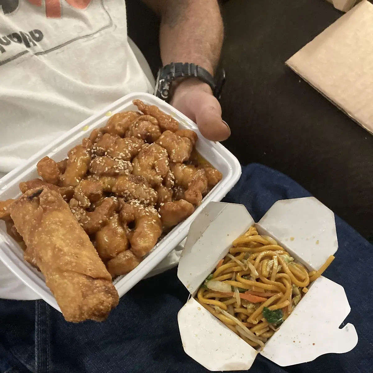 Lo Mein with Egg Roll