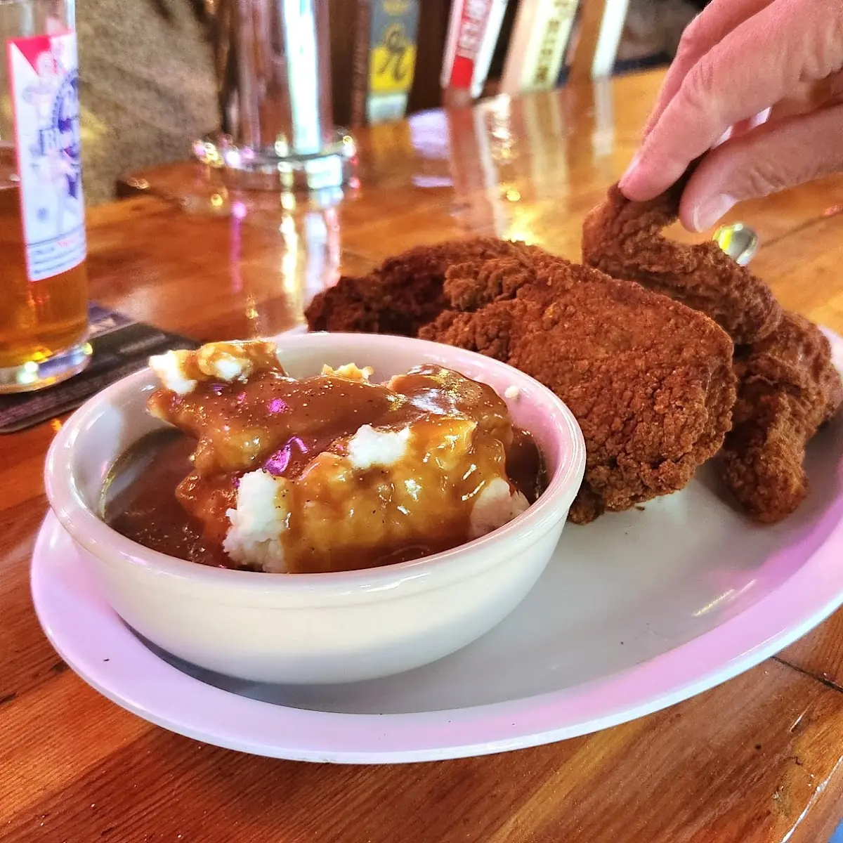 Fried Chicken with Mashed Potatoes