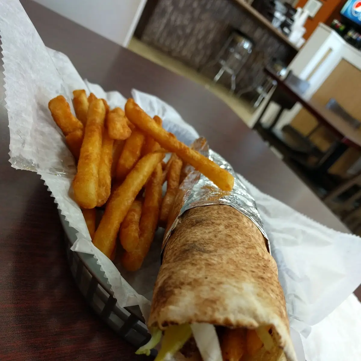 Shawarma Chicken Sandwich with Chips Fries