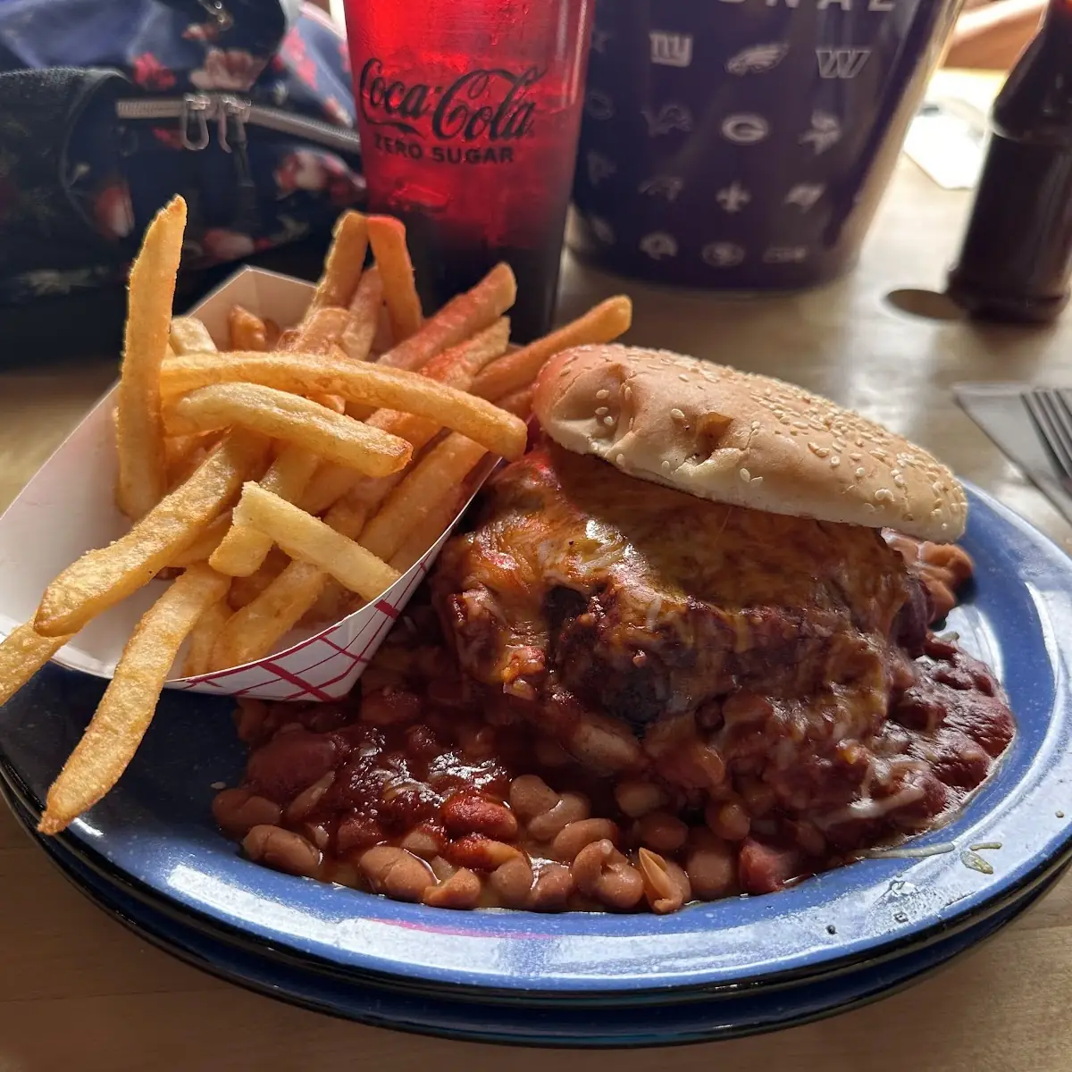 Red Chile Cheese Burger with Fries