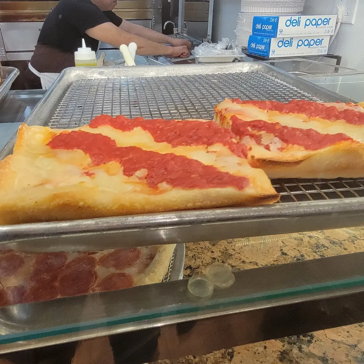 Classic Cheese Sicilian Pizza Slice