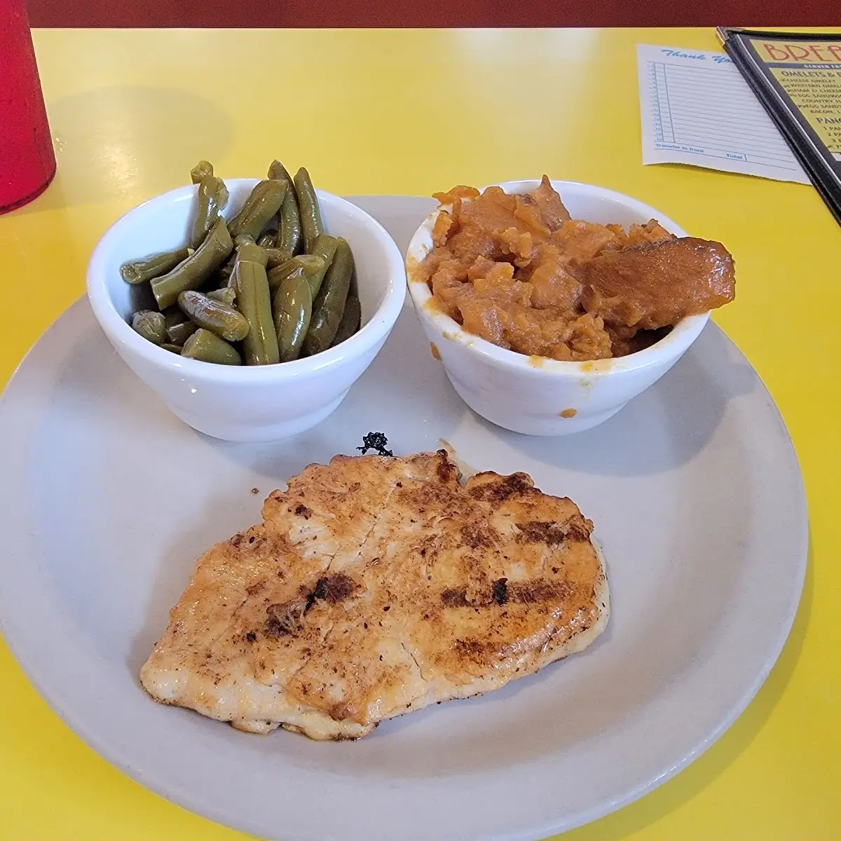 Green Beans Grilled Chicken Yams