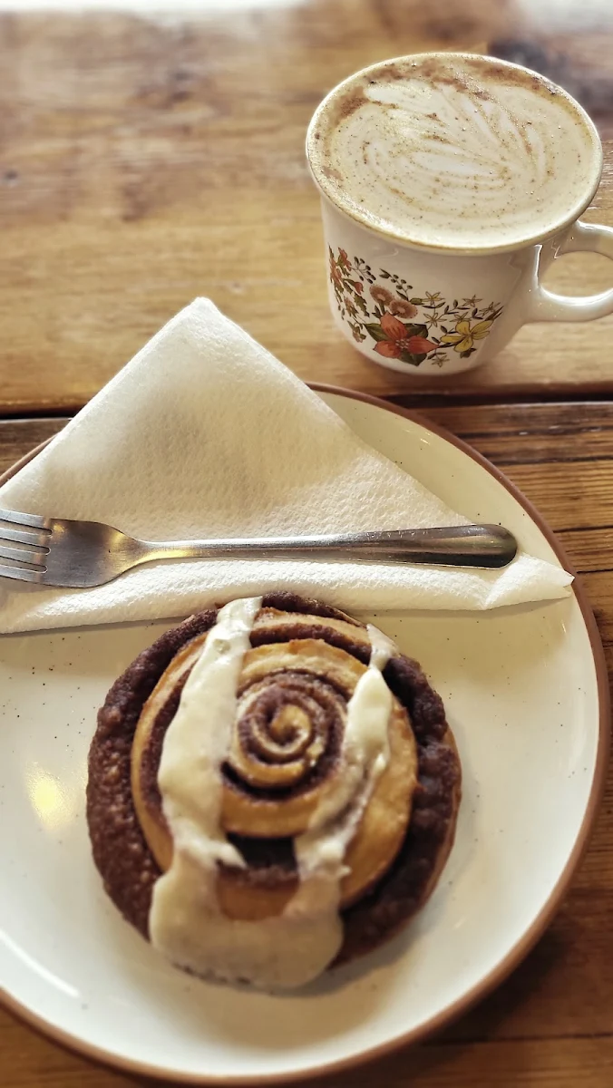 Orange Mocha Cinnamon Cappuccino and Cinnamon Roll