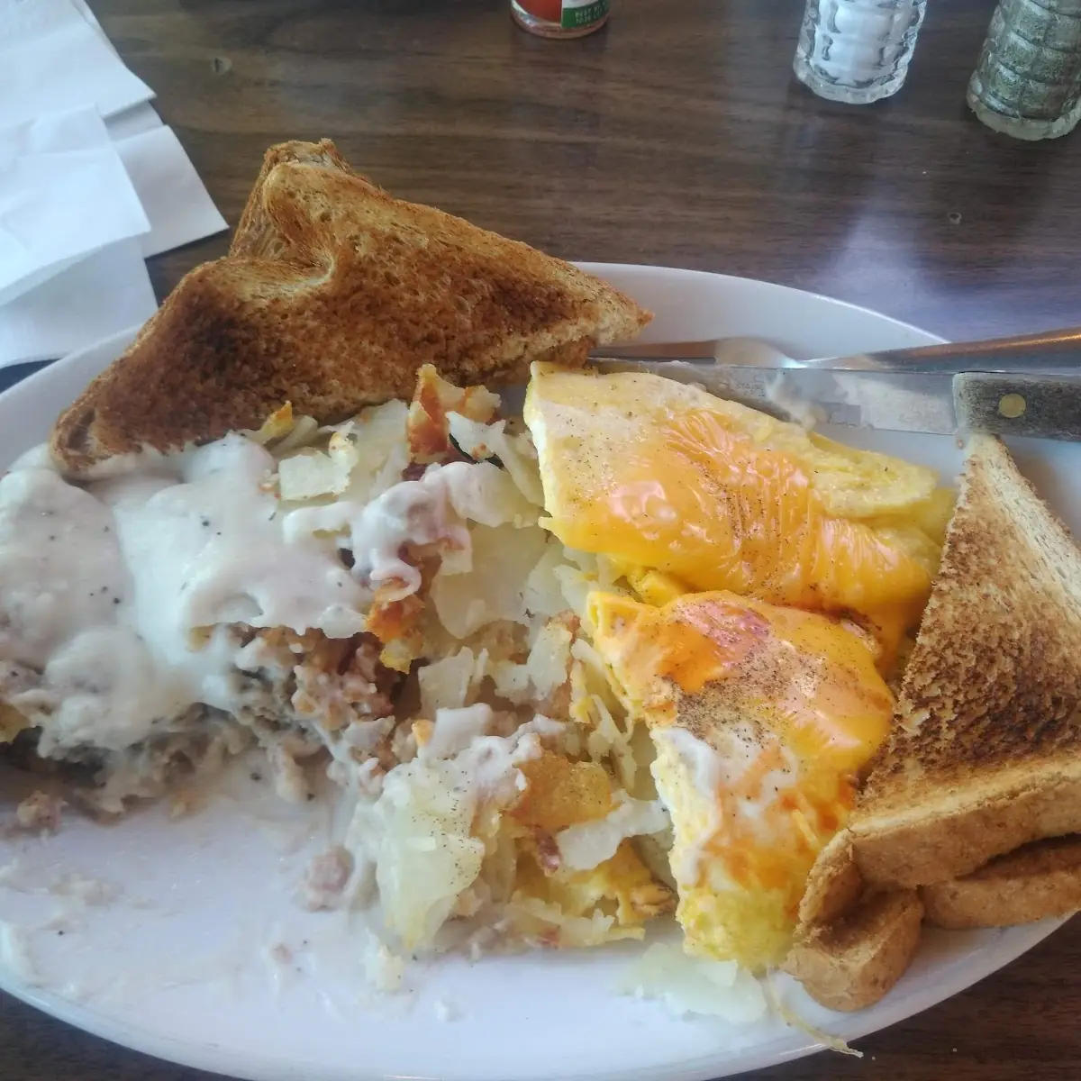 Country Fried Steak and Eggs w Potatoes