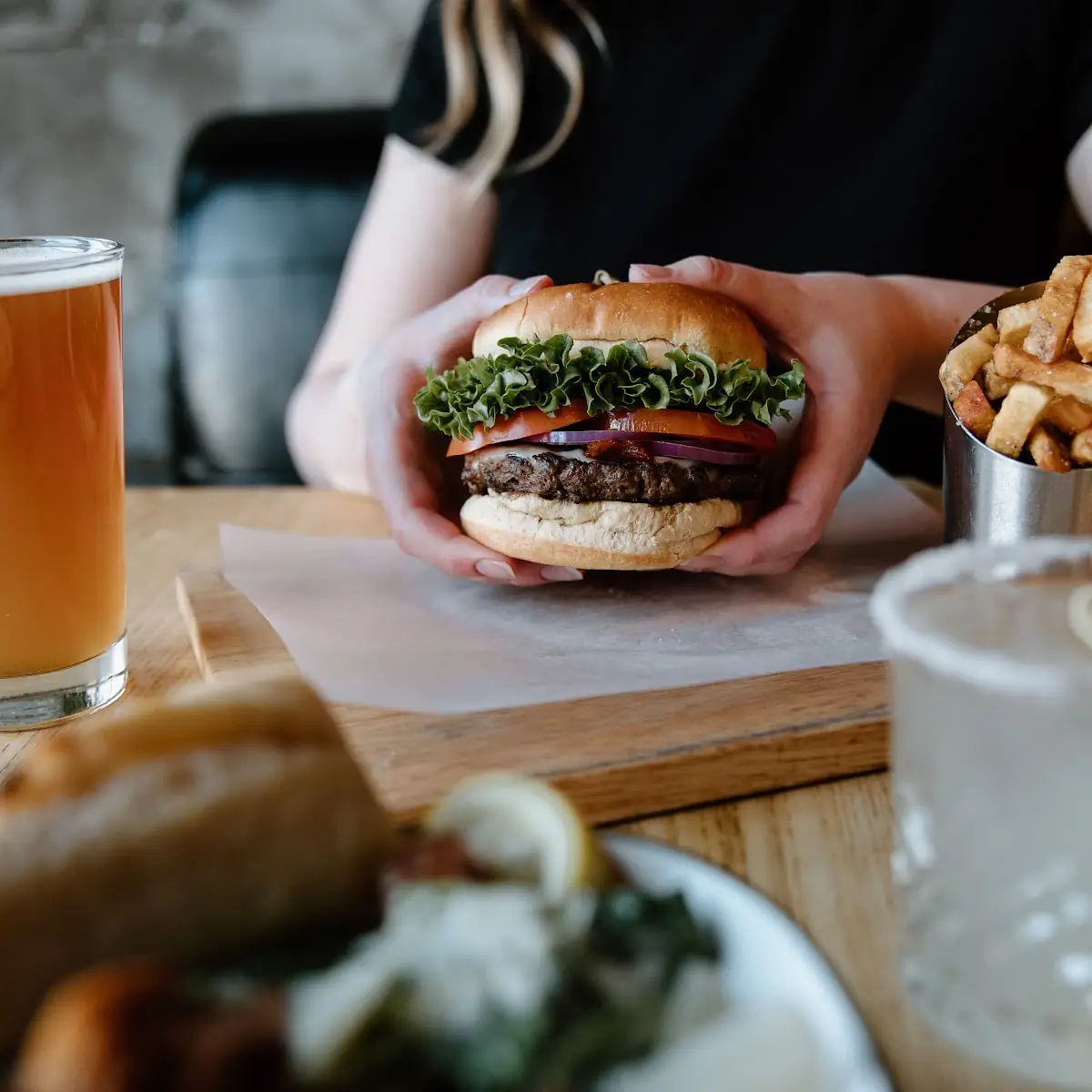 Burger Fries Beer