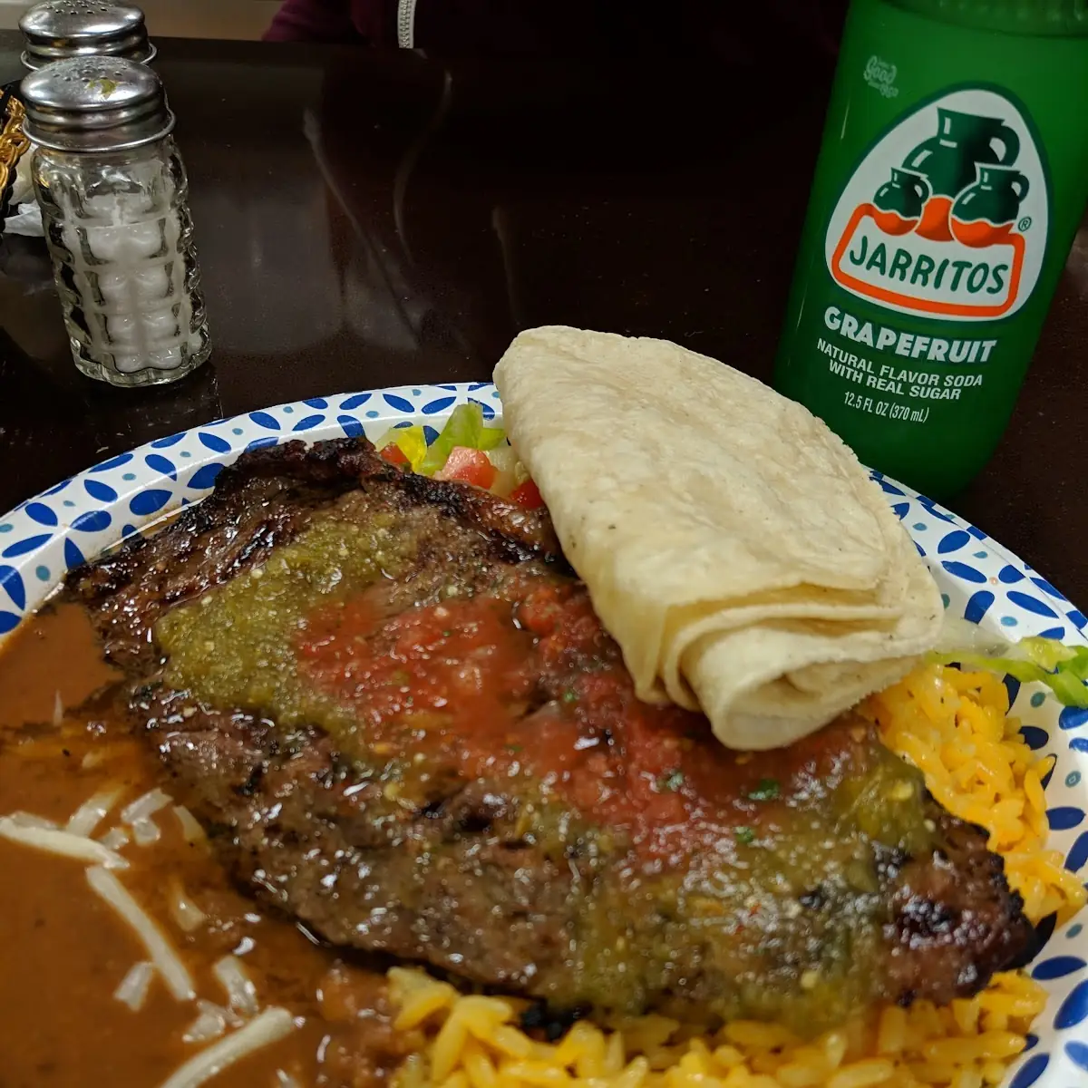 Carne Asada with Refried Beans
