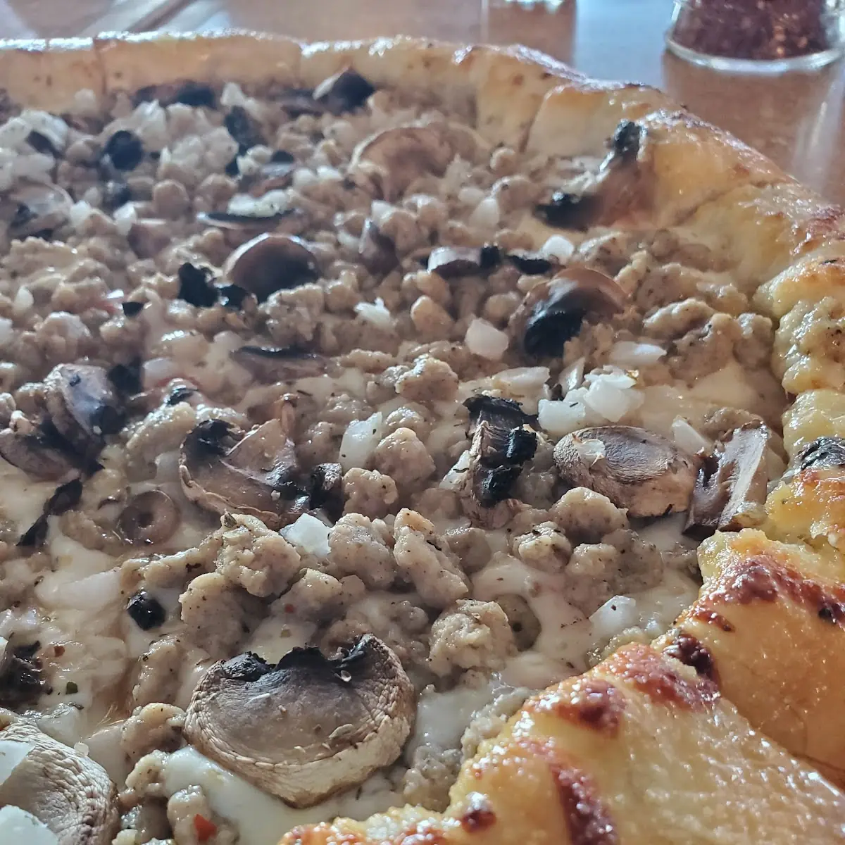 Sausage Onion Mushroom Pizza