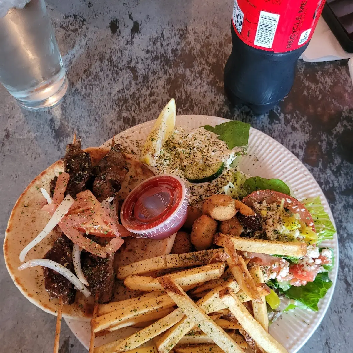 Lamb Souvlaki Platter