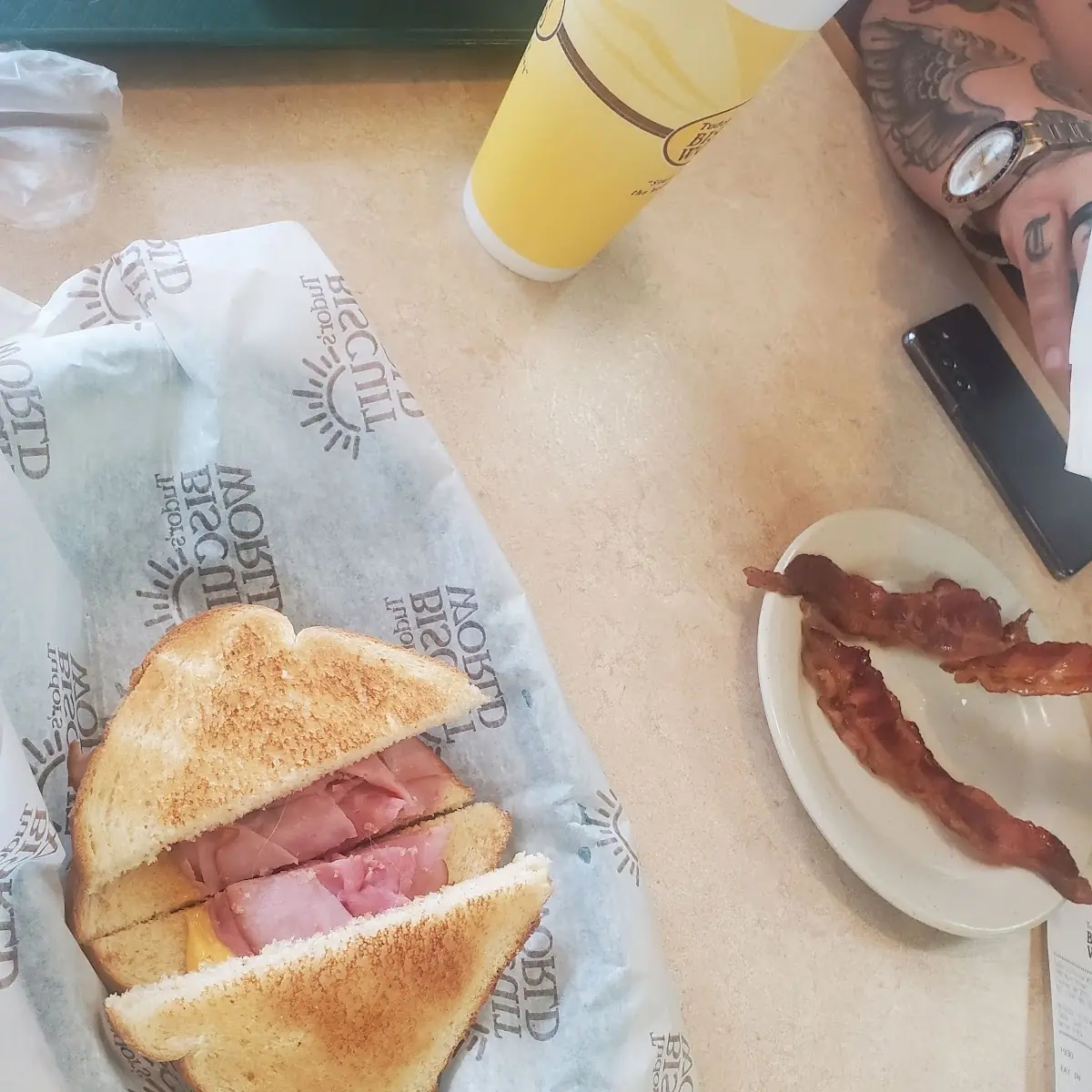 Shaved Ham Melt on Toast