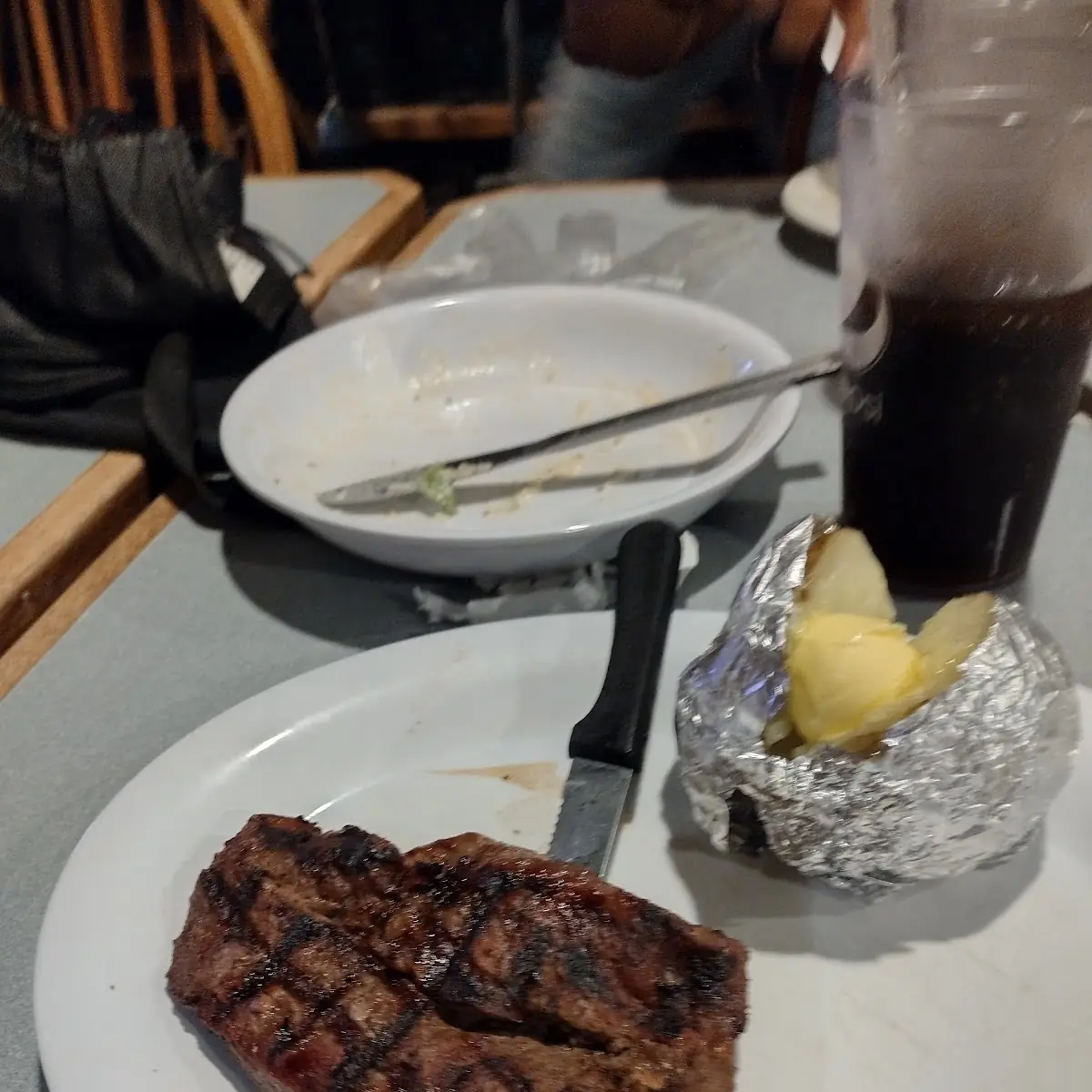 Steak Con Papá Asada
