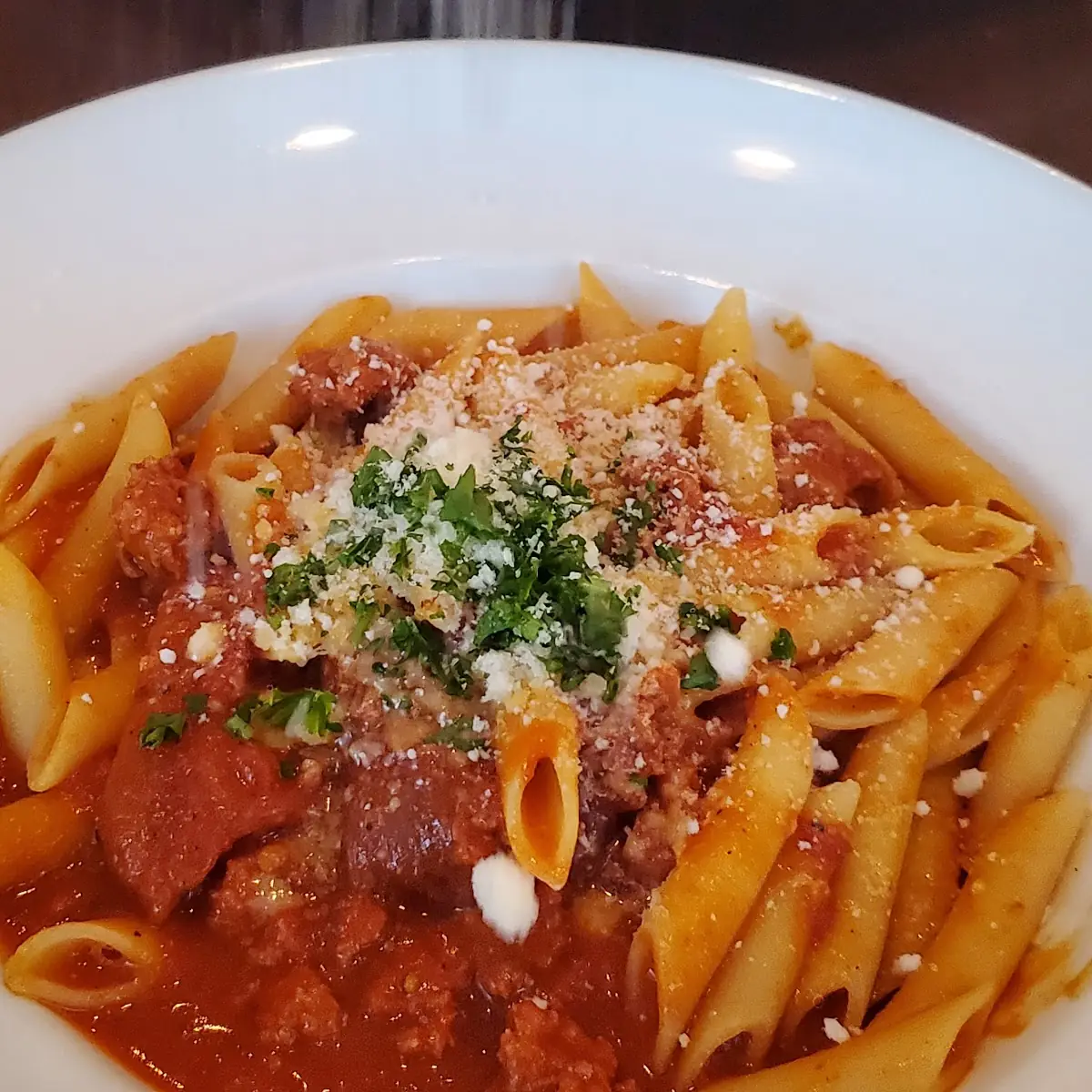 Penne Sausage Fresh Chorizo Sausage Marinara Sauce