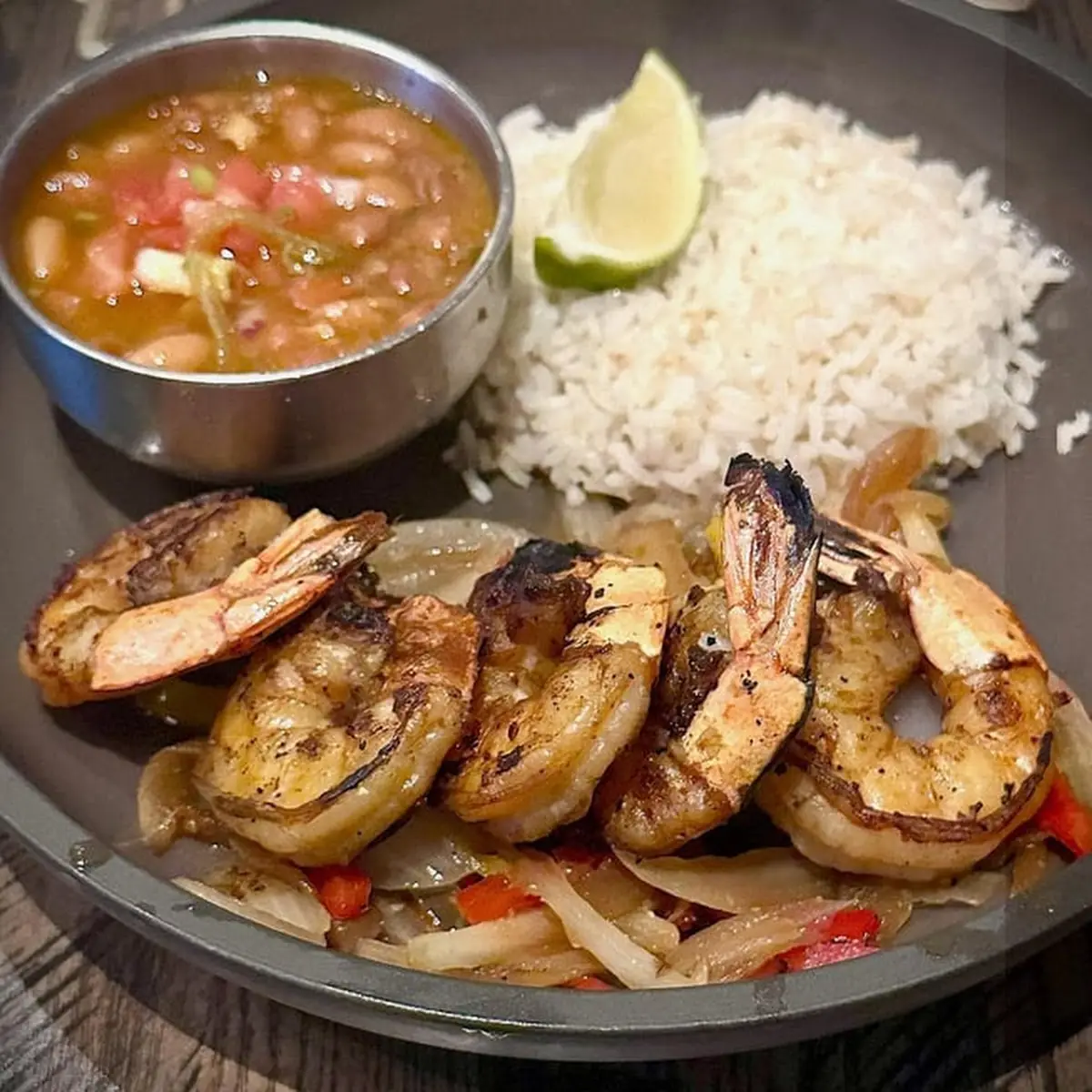Grilled Shrimp Plate with Rice