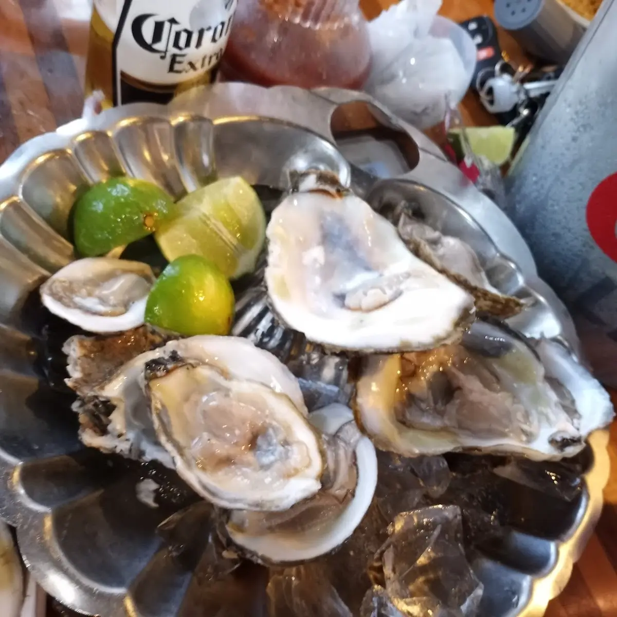 Fresh Oysters with Lemon Wedges