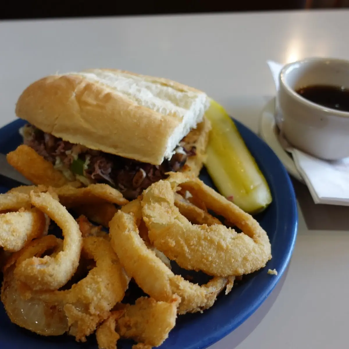 BBQ Pulled Pork & Onion Rings