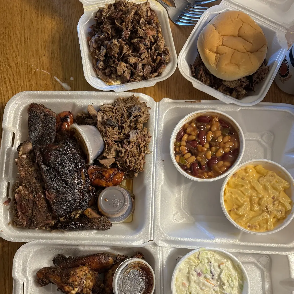 Pulled Brisket Pulled Pork Bone in Ribs and Smoked Sausage