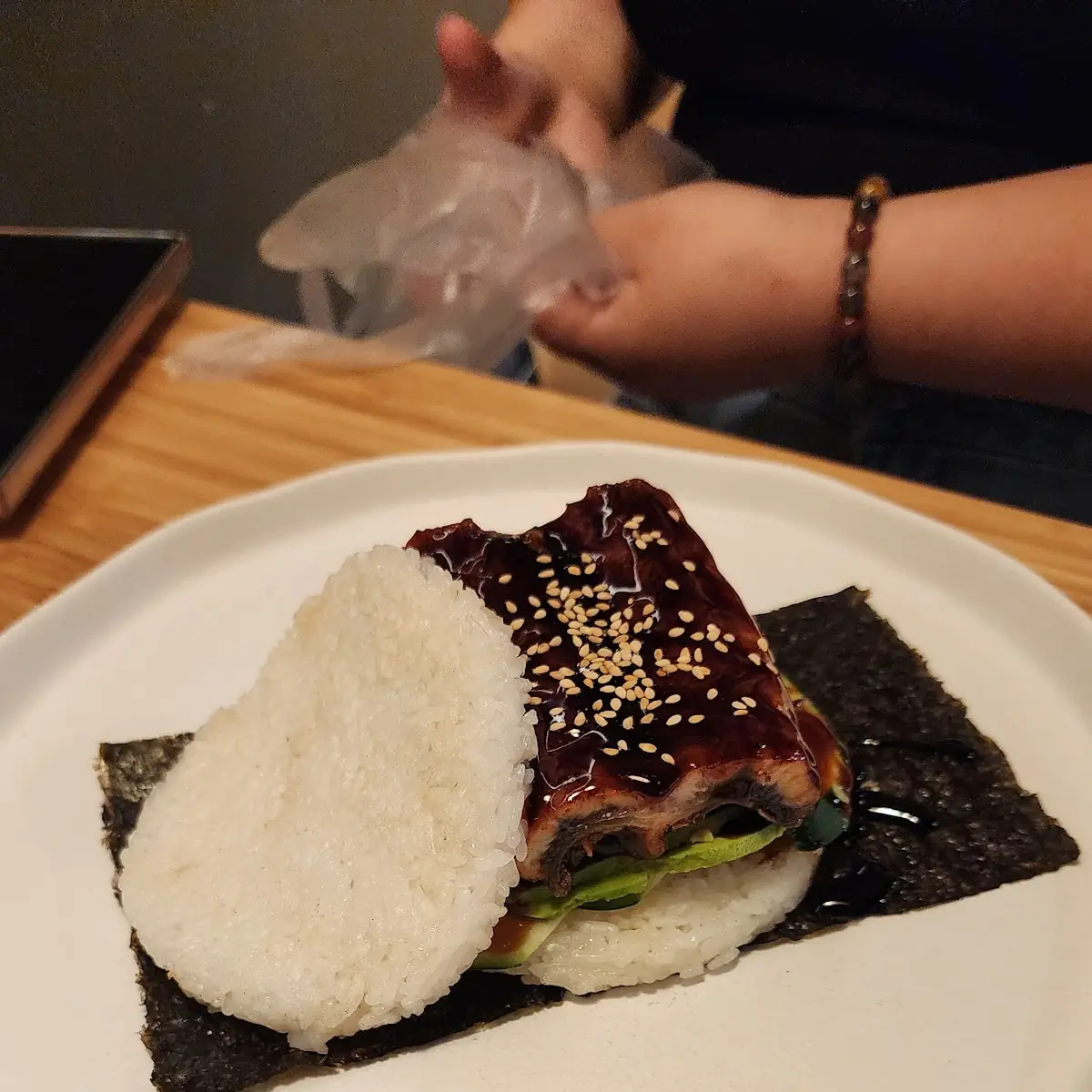 Eel Avocado Rice Burger