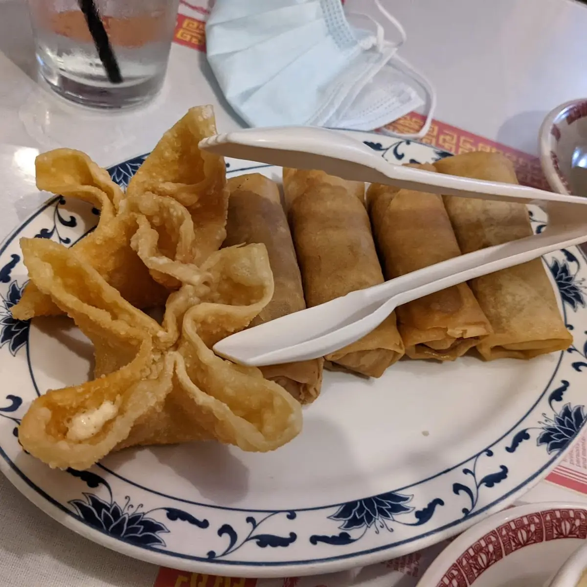 Crab Rangoon and Spring Roll
