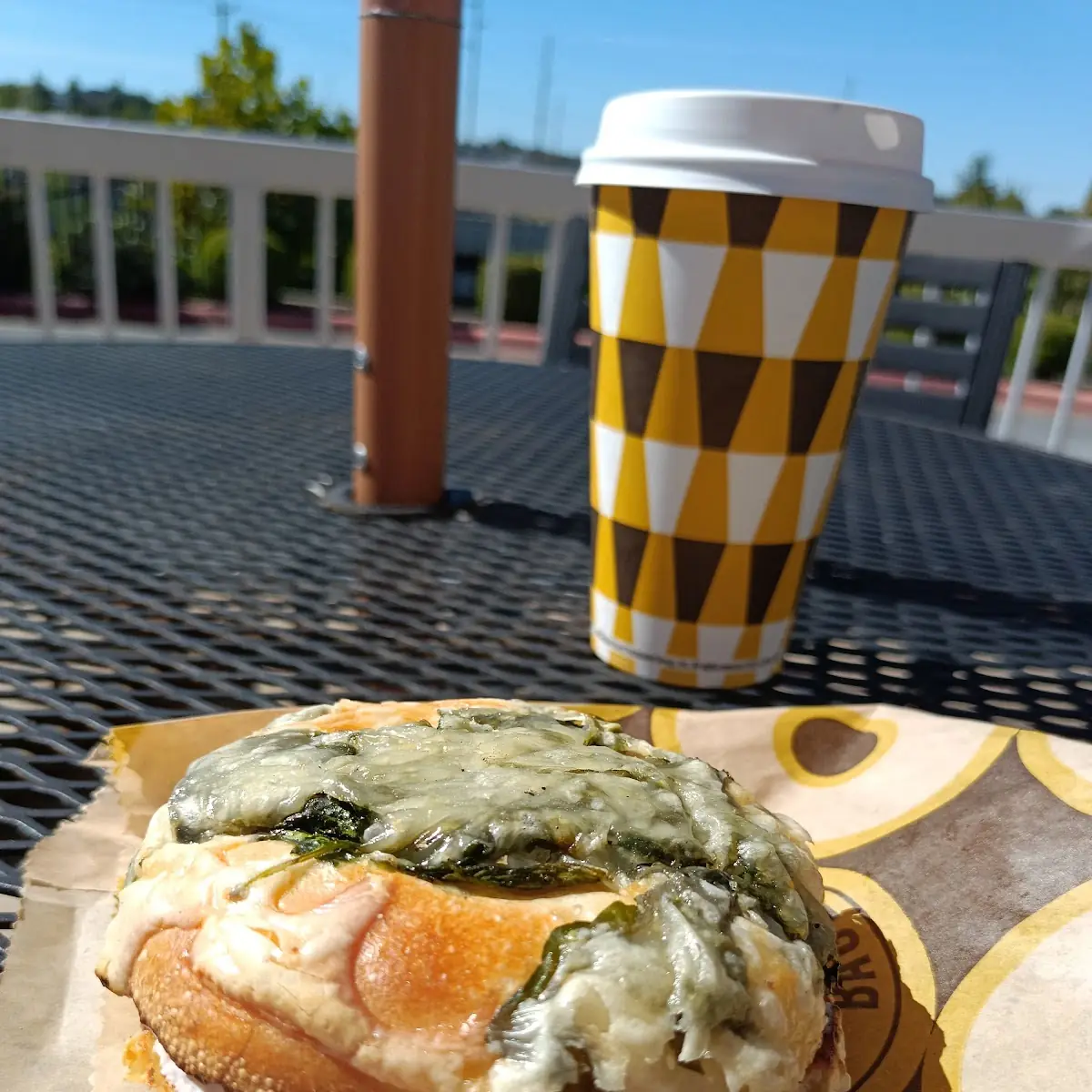 Spinach Florentine Bagel with Cream Cheese