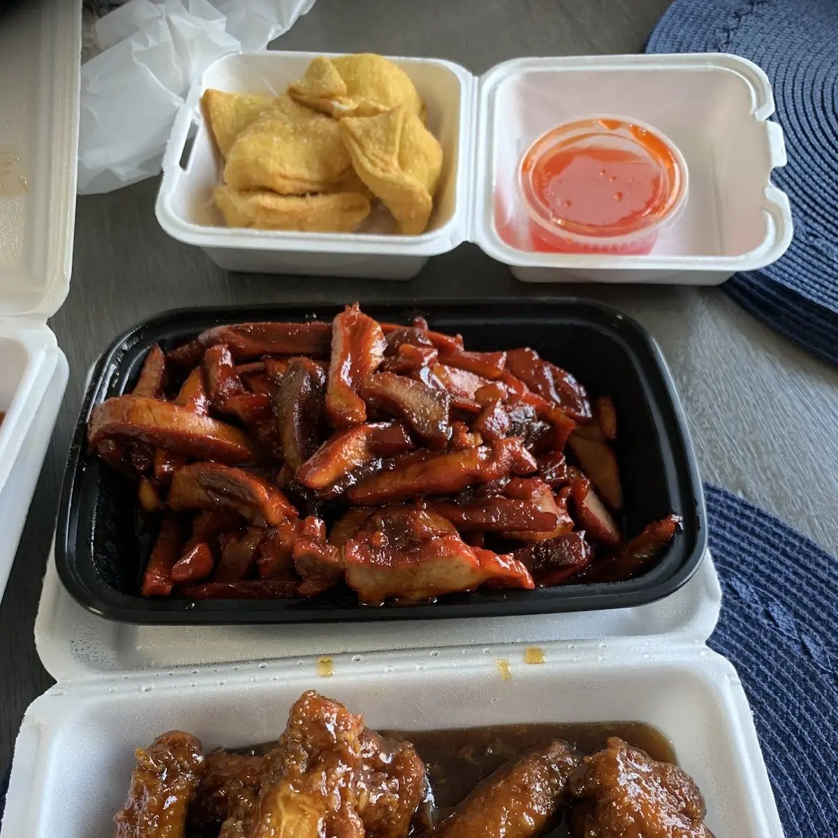 Crab Rangoon Boneless Spare Ribs Honey Garlic Chicken