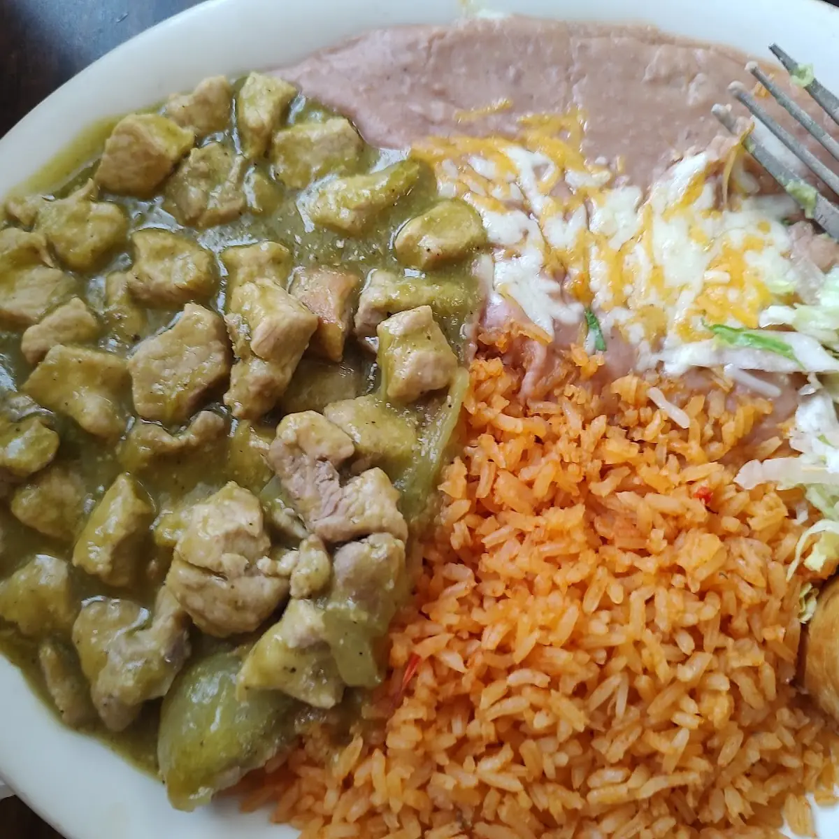 Chile Verde Plate Pork - With Tortillas