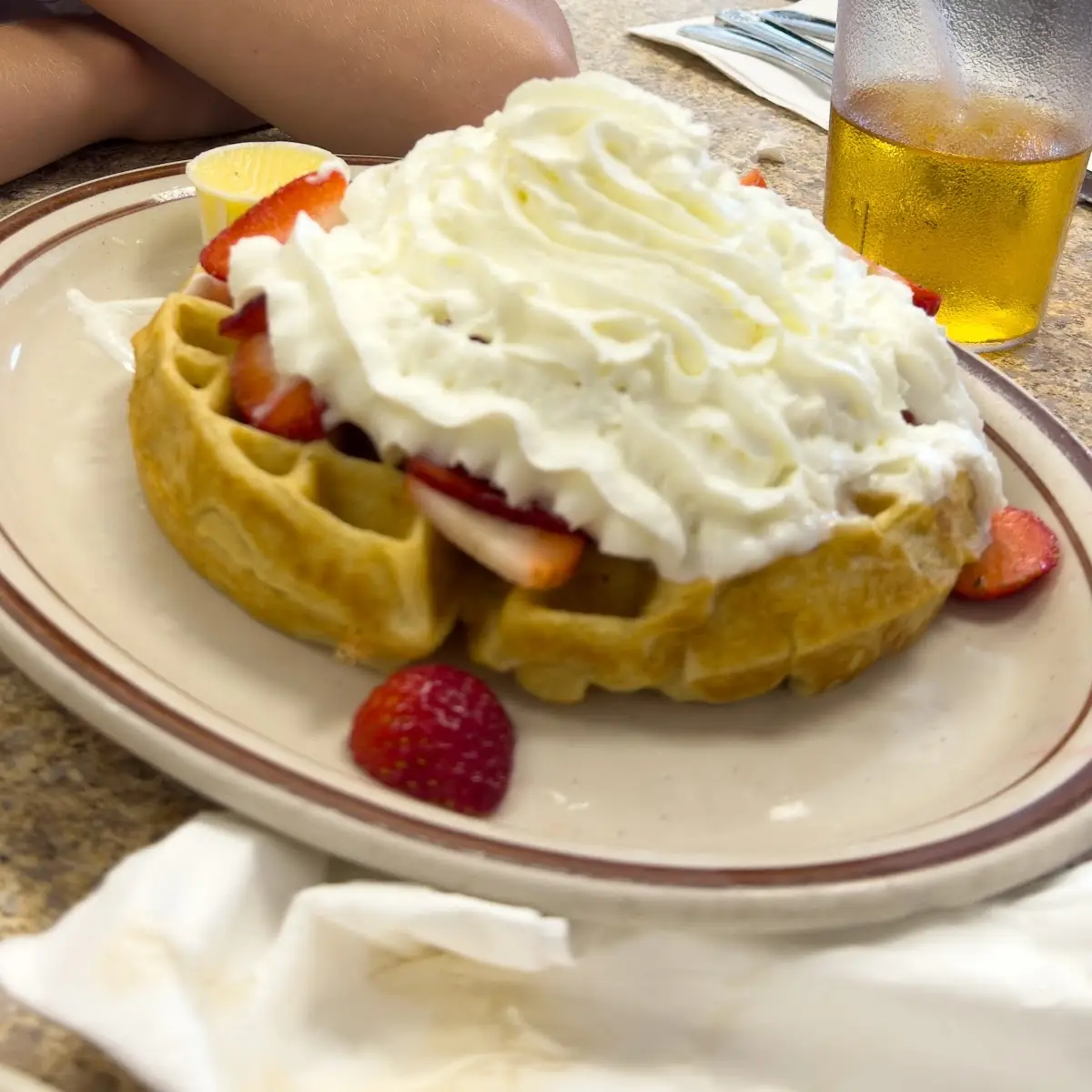 Belgium Waffles with Strawberries