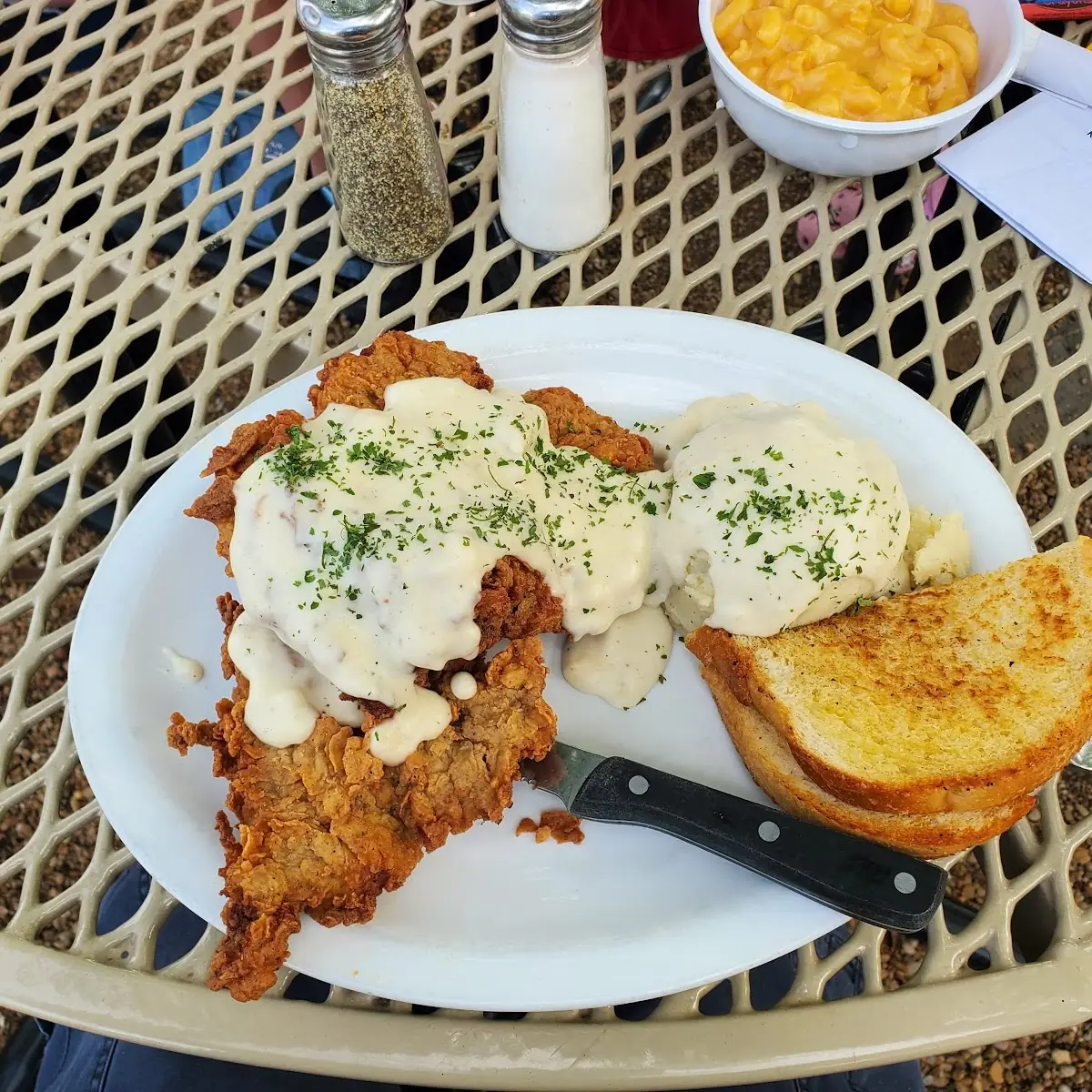 Chicken Fried Steak Regular Mashed Potatoes Cream Grayy Buttered Toast