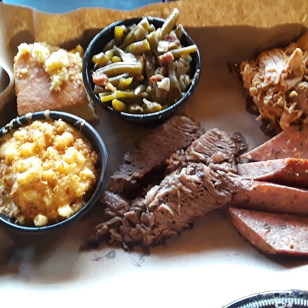 Brisket Mac N Cheese Collard Greens