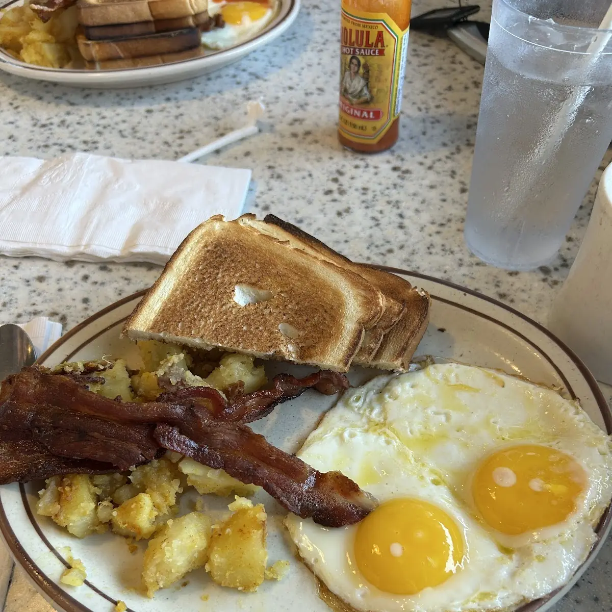 Eggs Home Fries and Toast