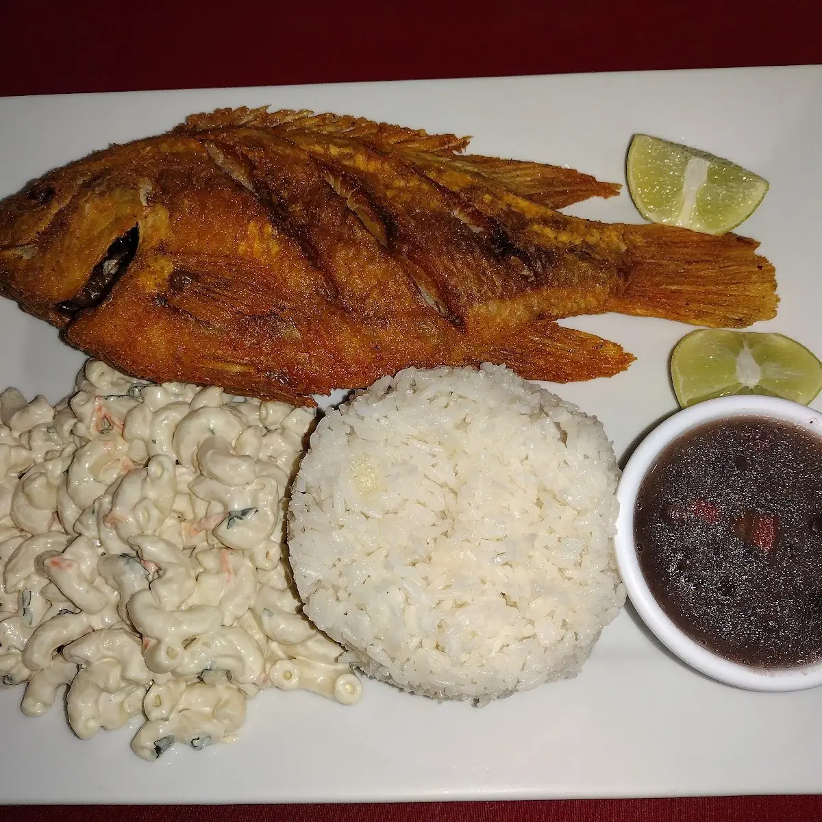 Hole Fried Tilapia Fish White Rice N Beans