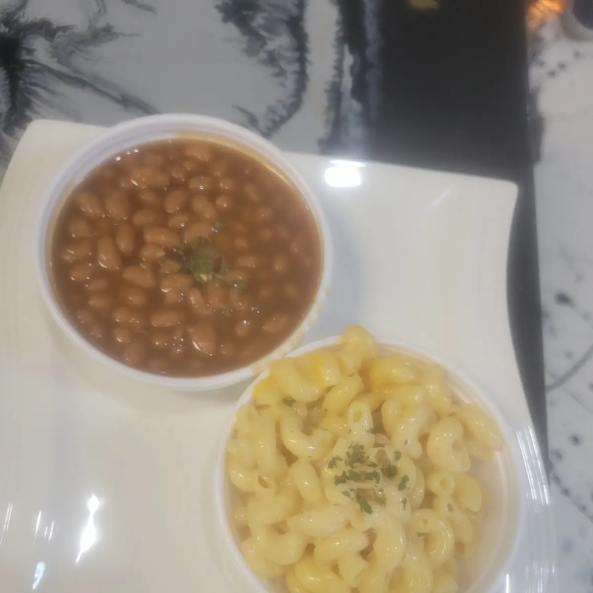 Baked Beans and Mac and Cheese