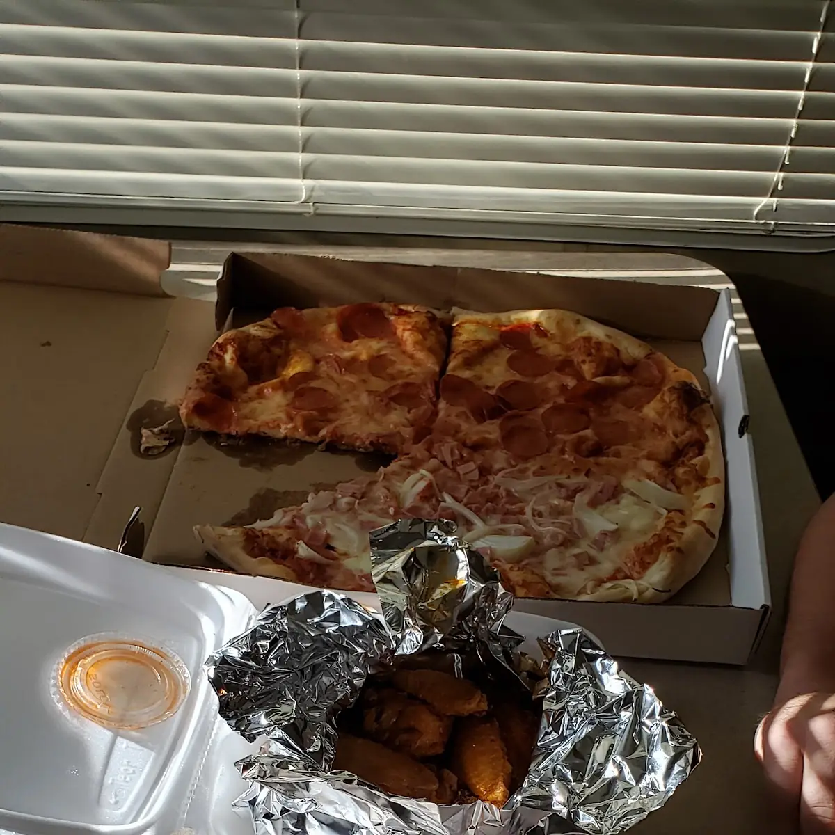 Slice Pizza Wings Cheese Sticks