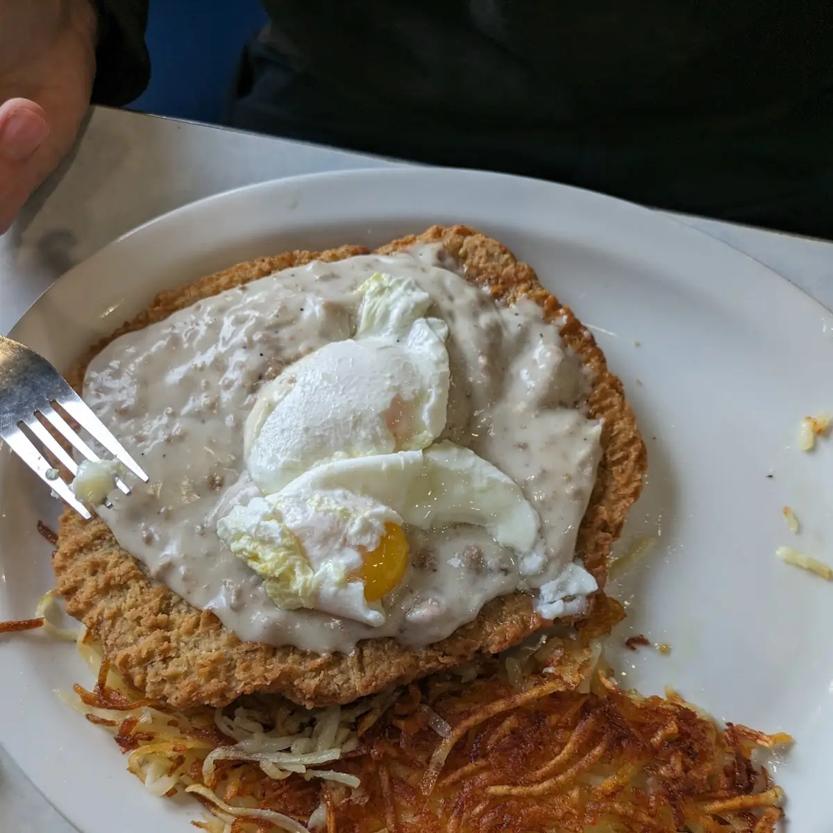 Giant Chicken Fried Steak and Eggs