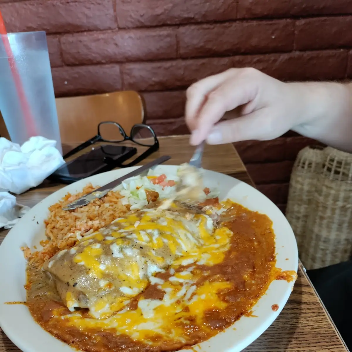 Shredded Beef Burrito w Rice and Beans