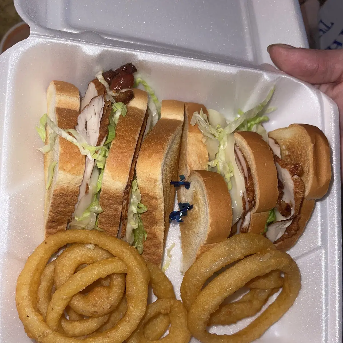 Turkey Club with Onion Rings