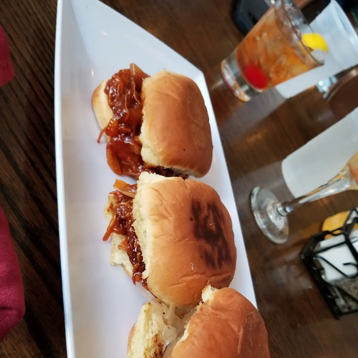 Slider Trio Two Pulled Pork and One Beef