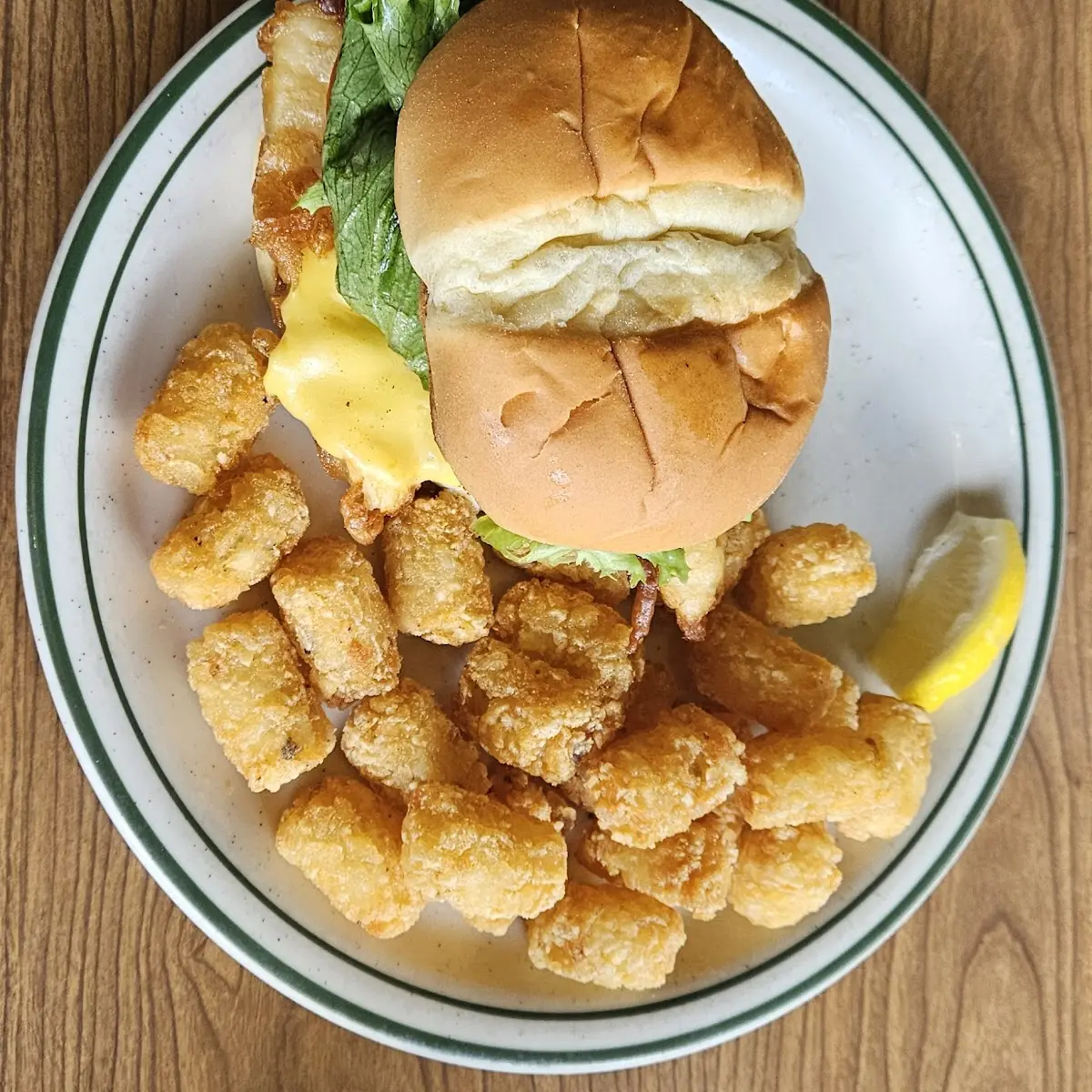 Fish Burger and Tots Combo