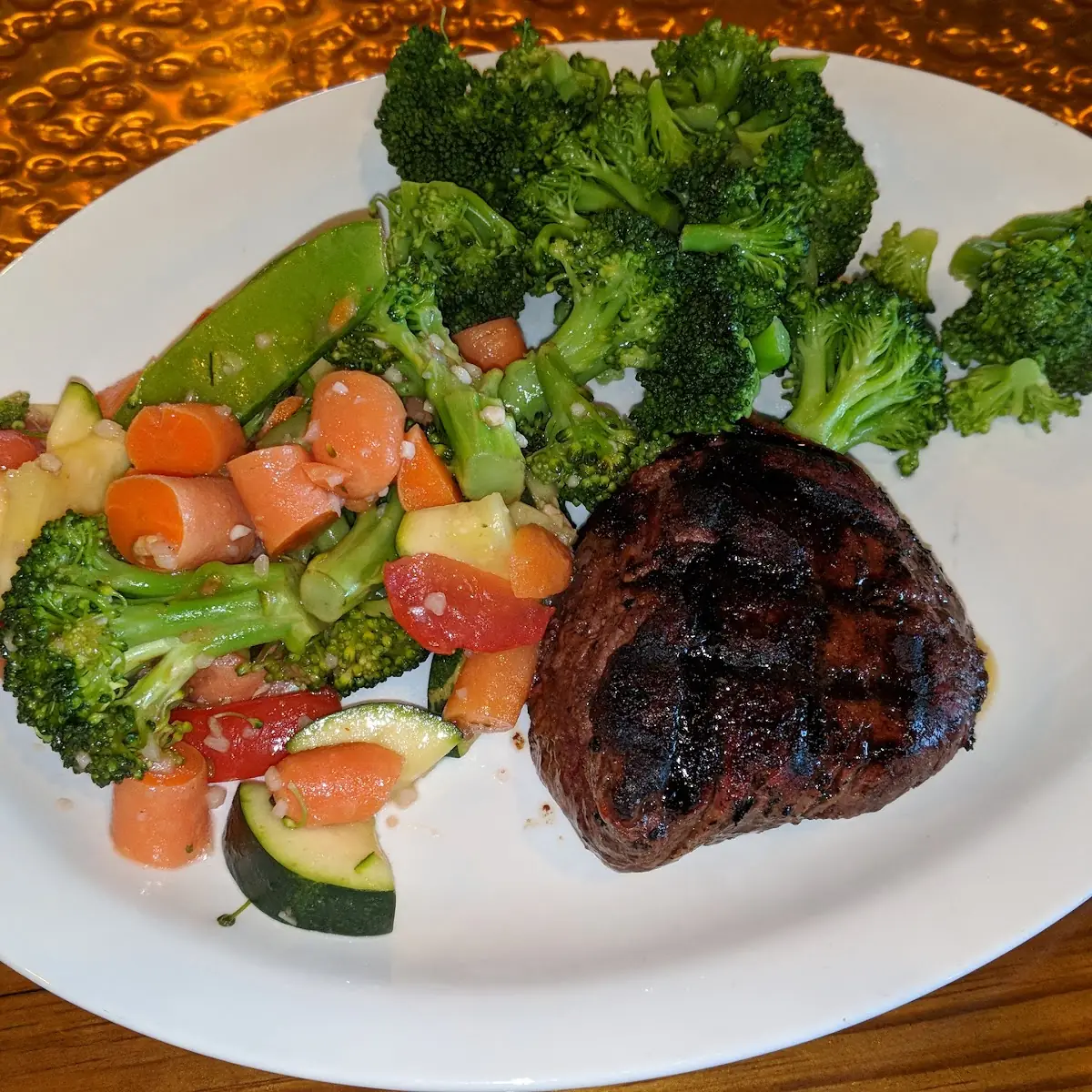Filet Mignon with Seasonal Vegetables