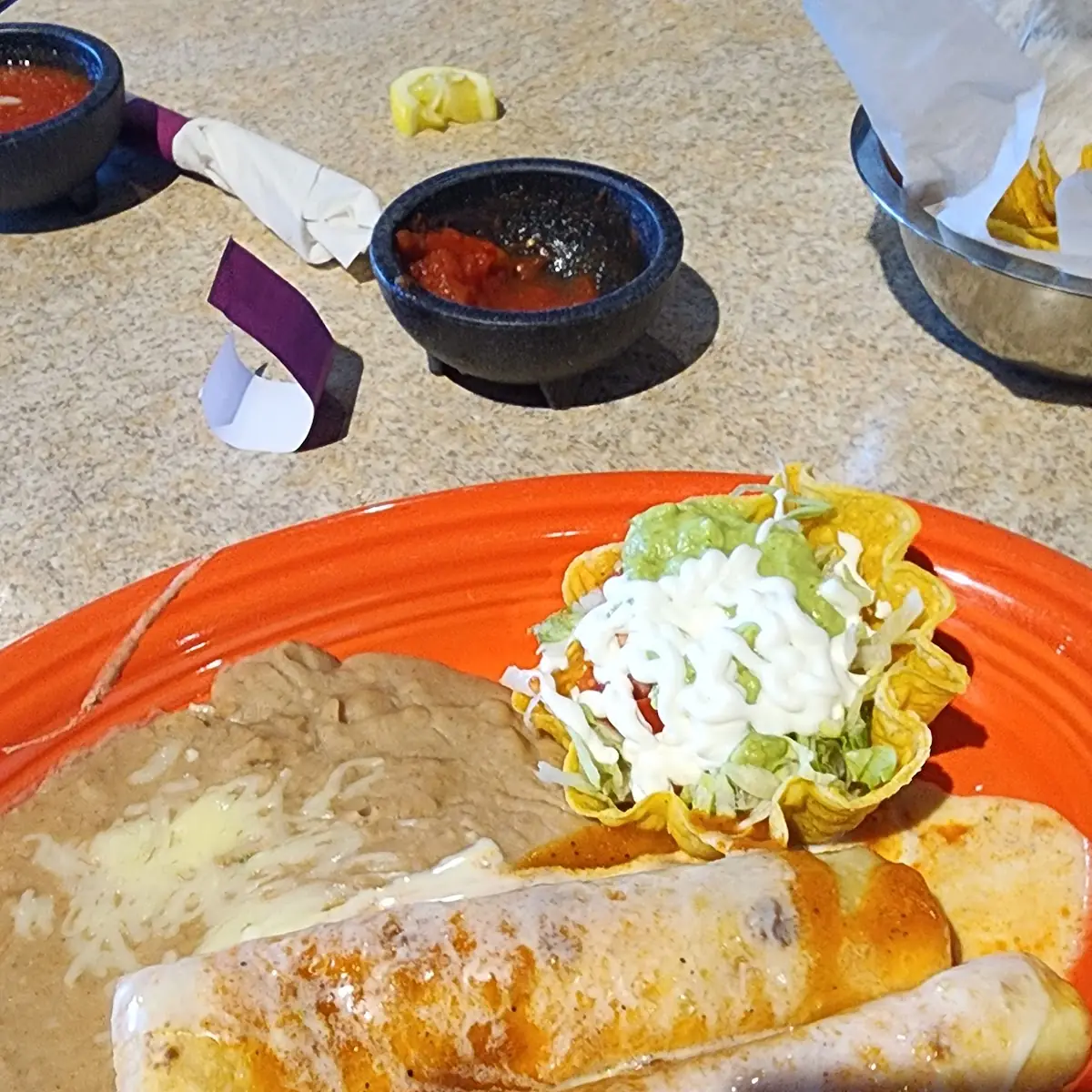 Two Tacos Rice & Beans
