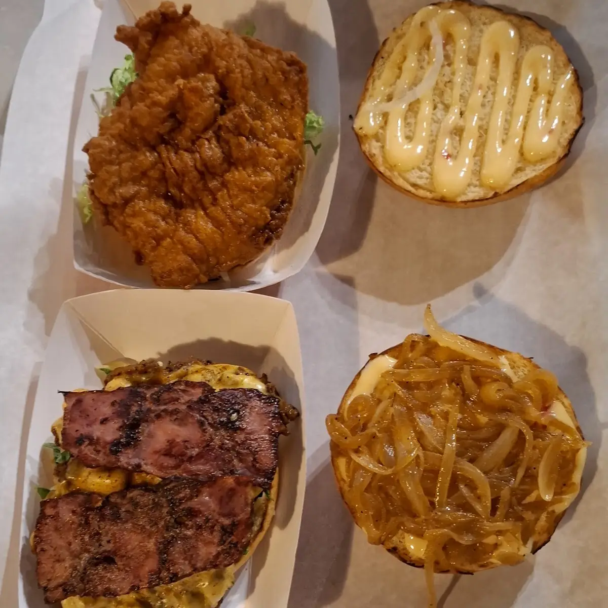 Philly Cheese Burger with Turkey and Onion Topping