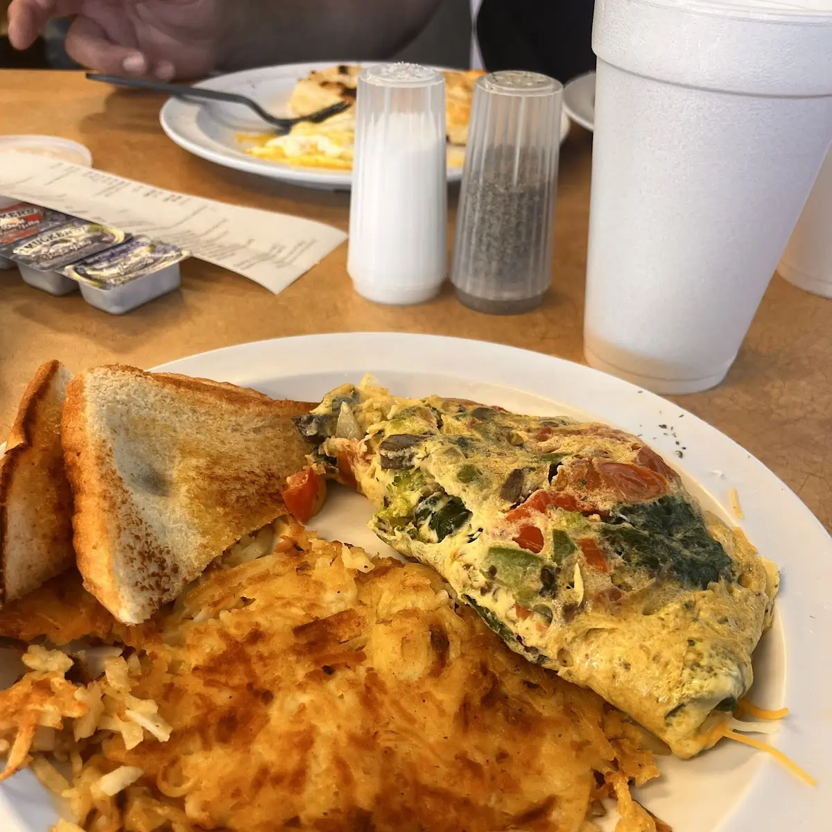 Vegetarian Omelette with Hash Browns