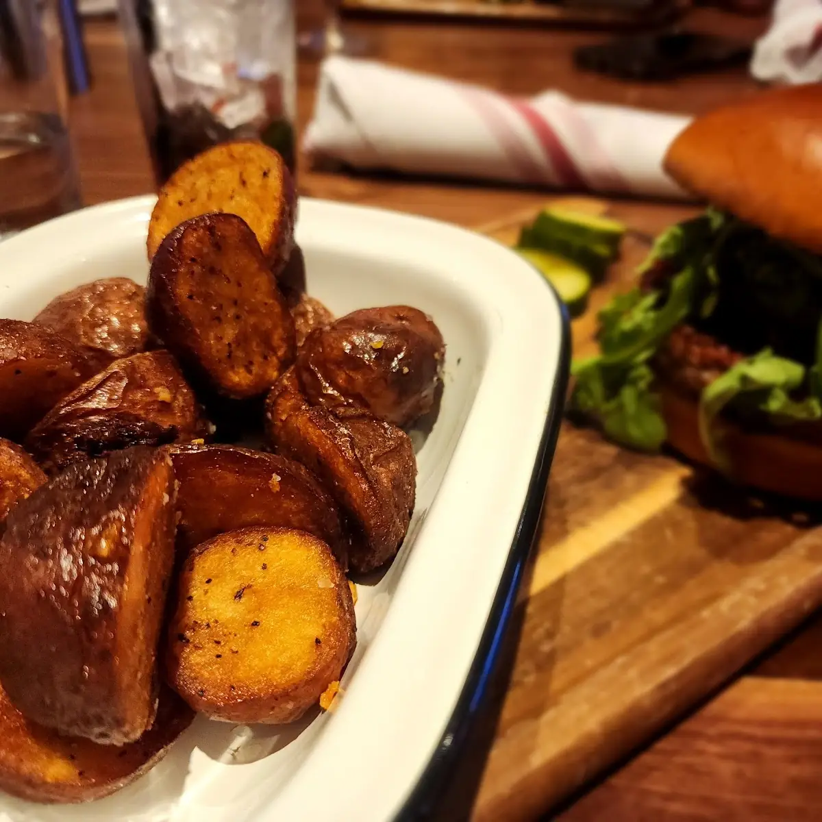 Vegan Burger and Potatoes