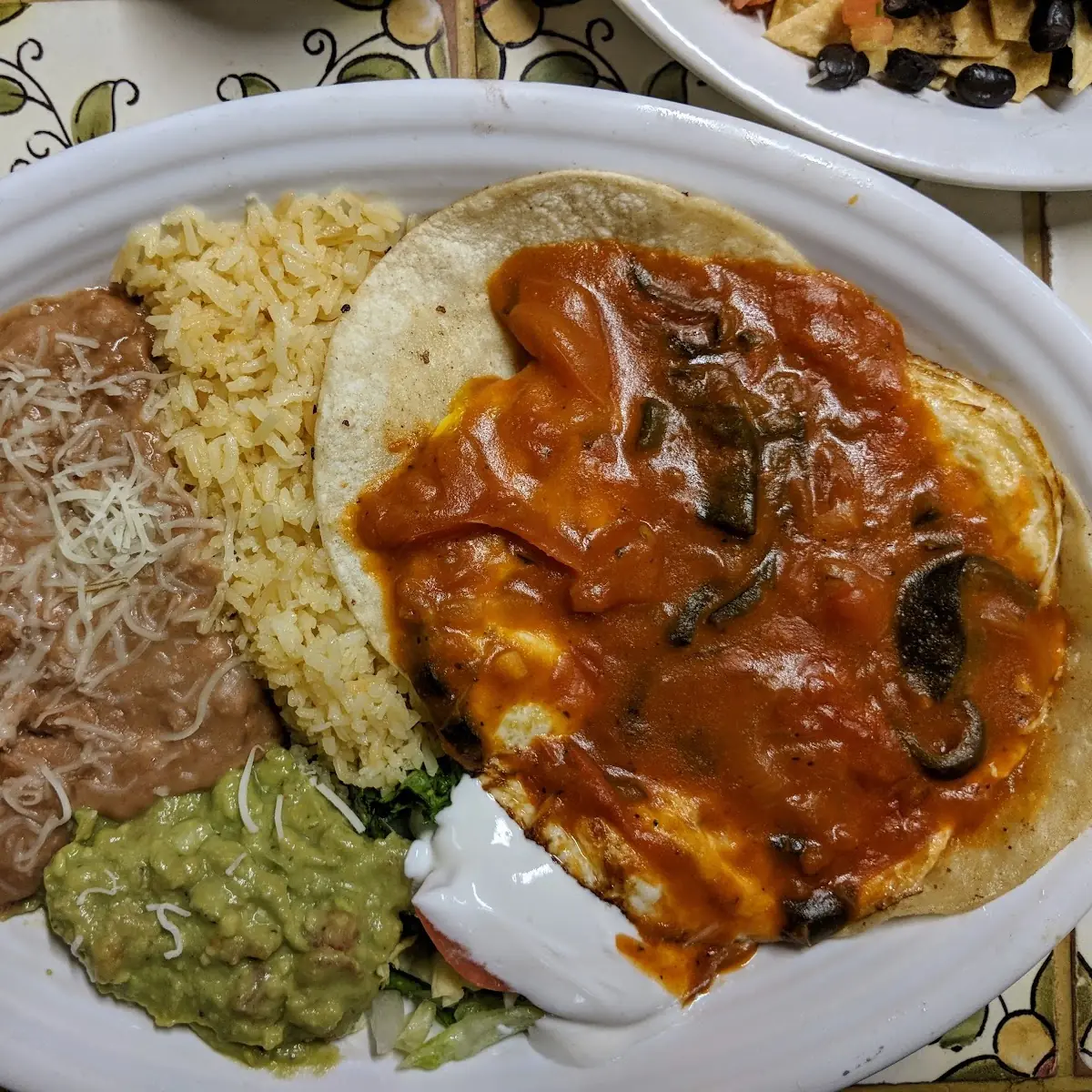 Hurancheros with Rice and Refried Beans