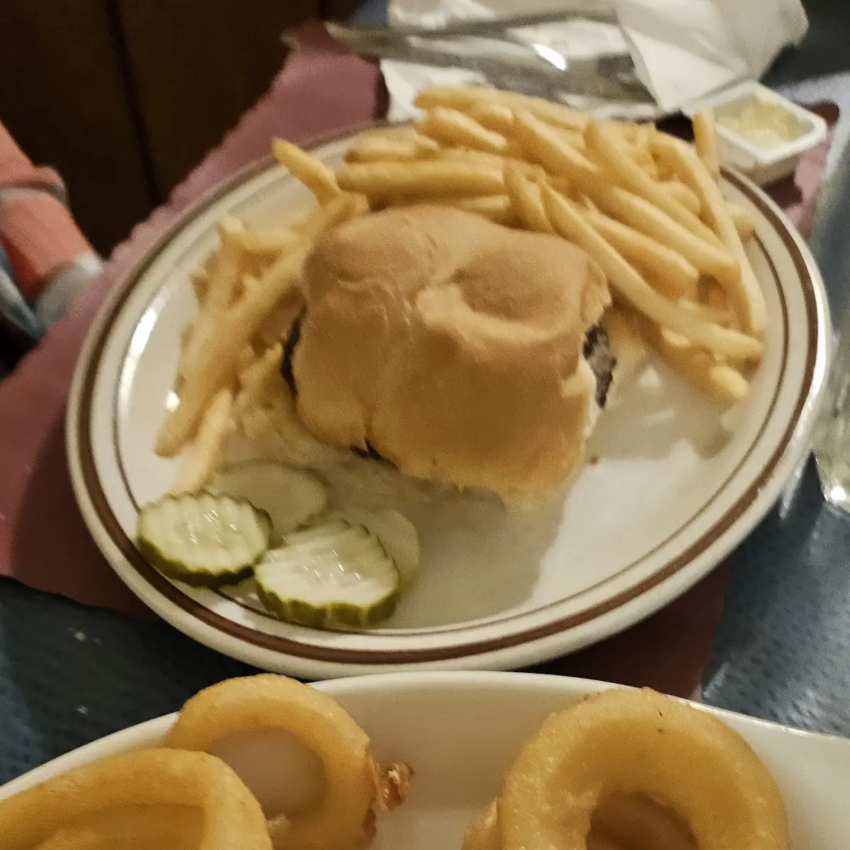 Onion Rings and Burger