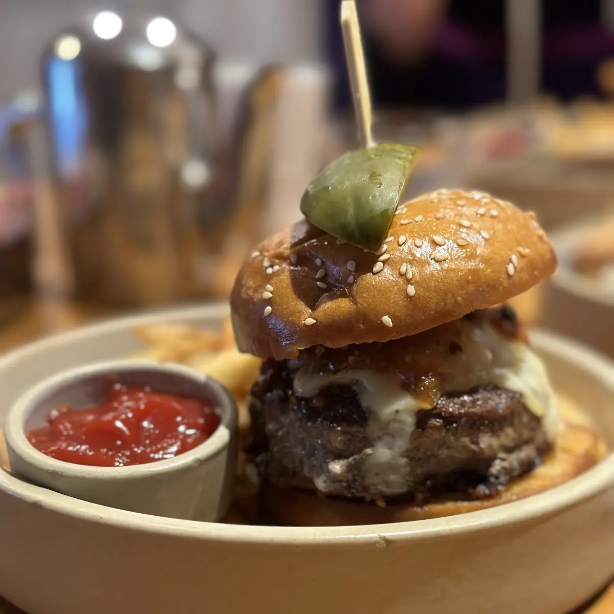 The Burger Aged Cheddar Bacon Jam Brioche